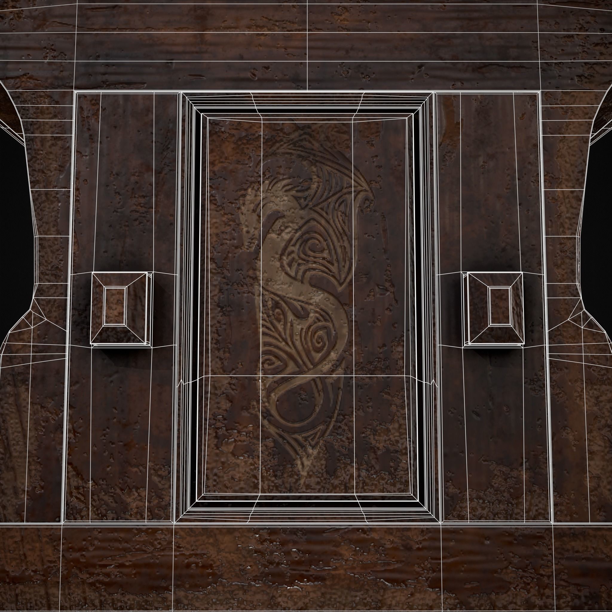 Rustic Elegant Medieval Reading Table Low-poly 3D model_5