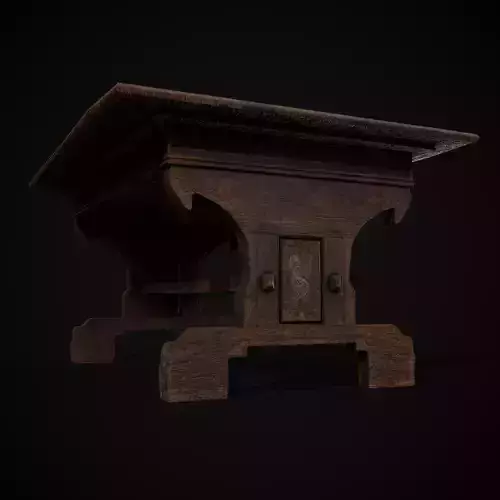 Rustic Elegant Medieval Reading Table Low-poly 3D model