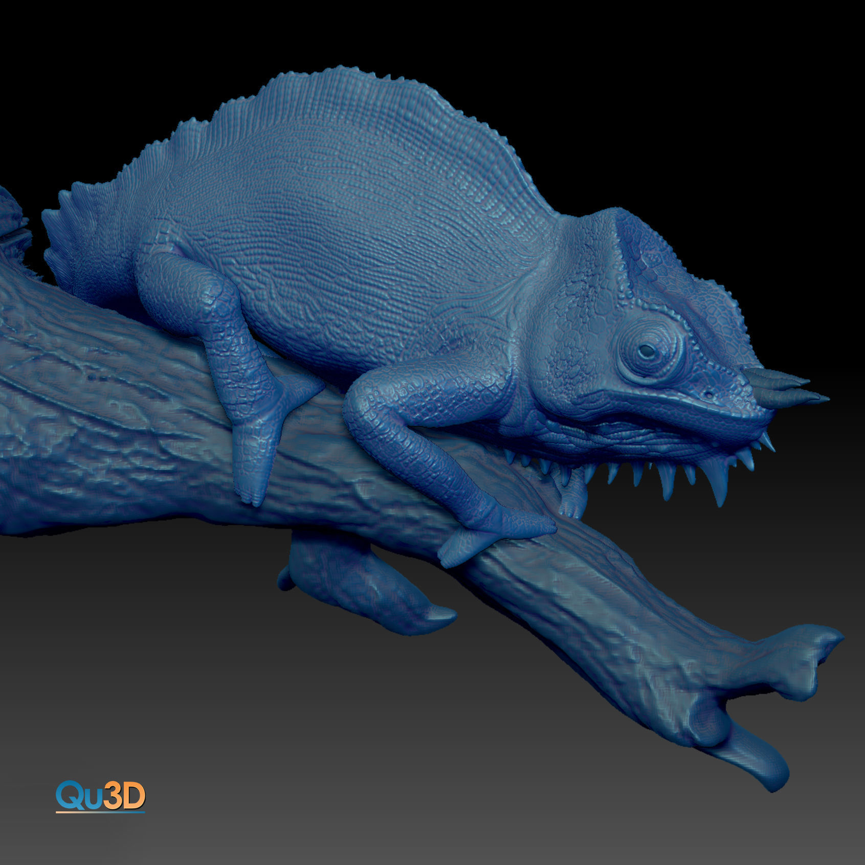 Triocerus quadricornis High-polygon 3D model full-size texture 3D model_2