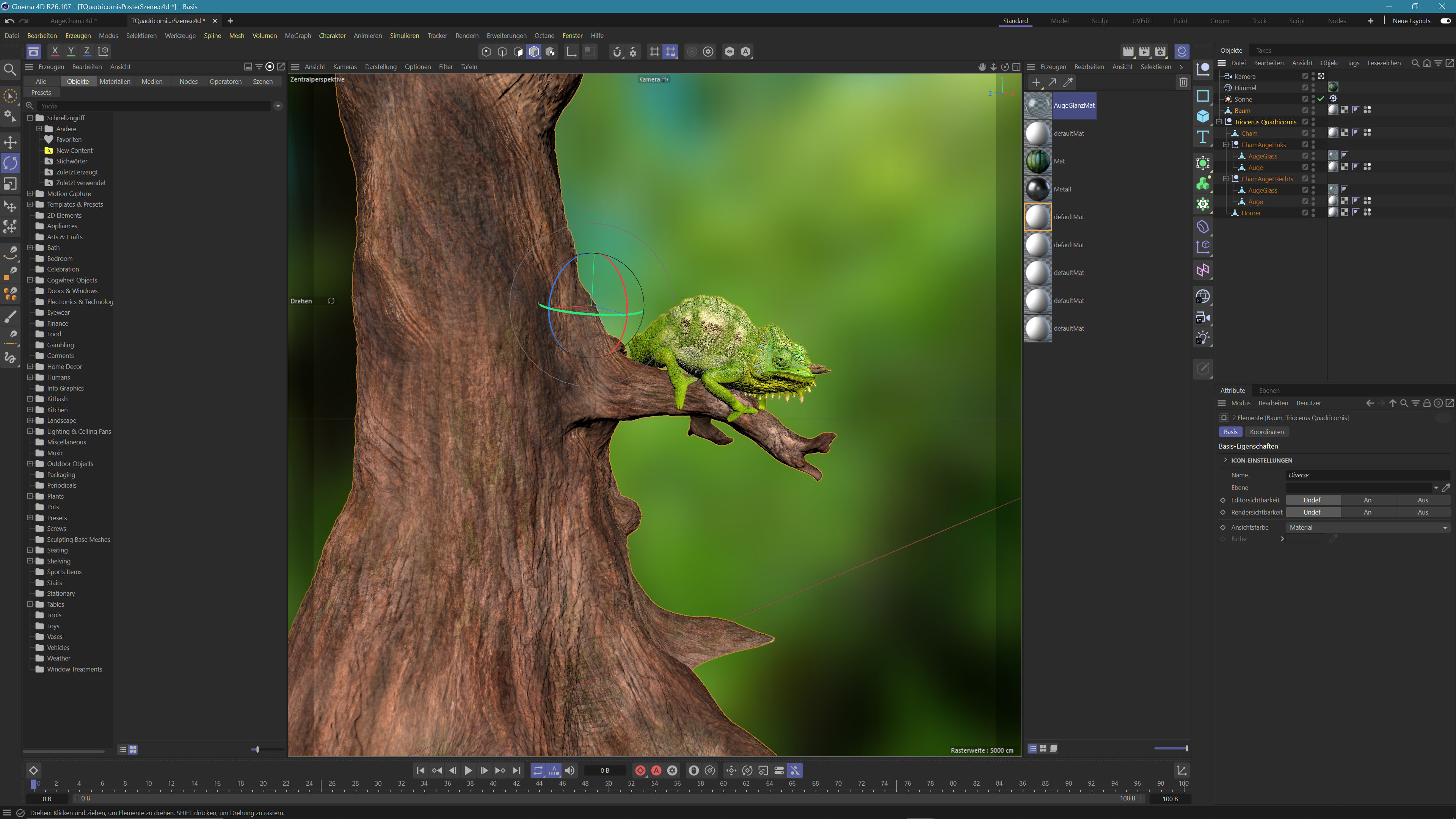 Triocerus quadricornis High-polygon 3D model full-size texture 3D model_20