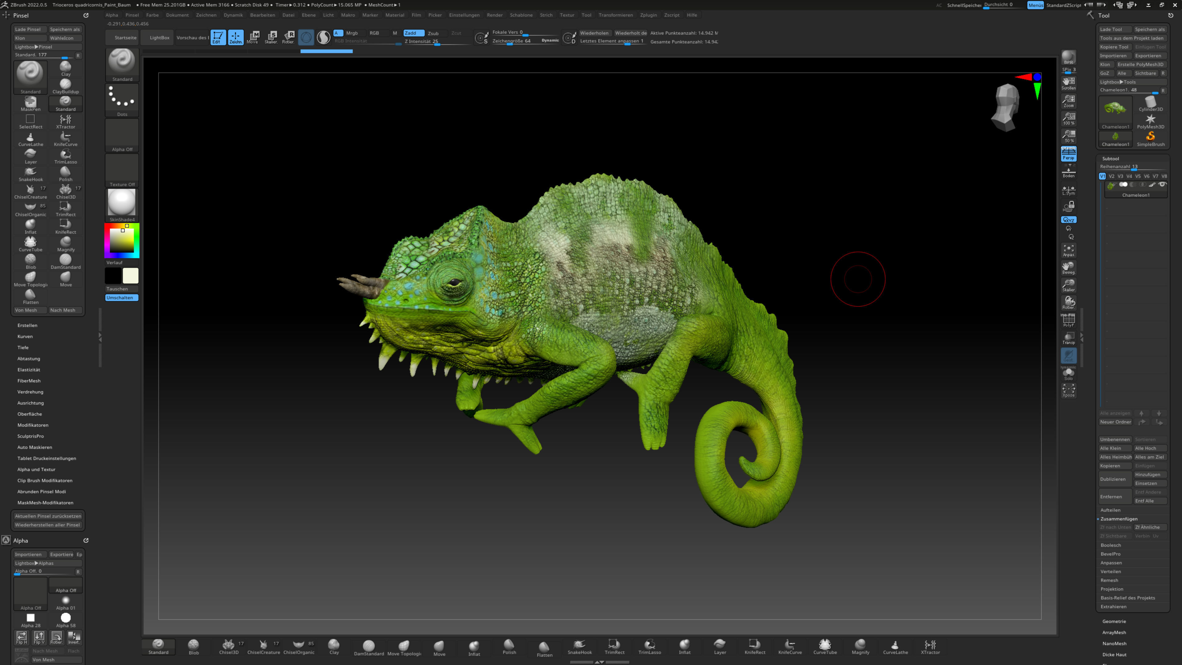 Triocerus quadricornis High-polygon 3D model full-size texture 3D model_24