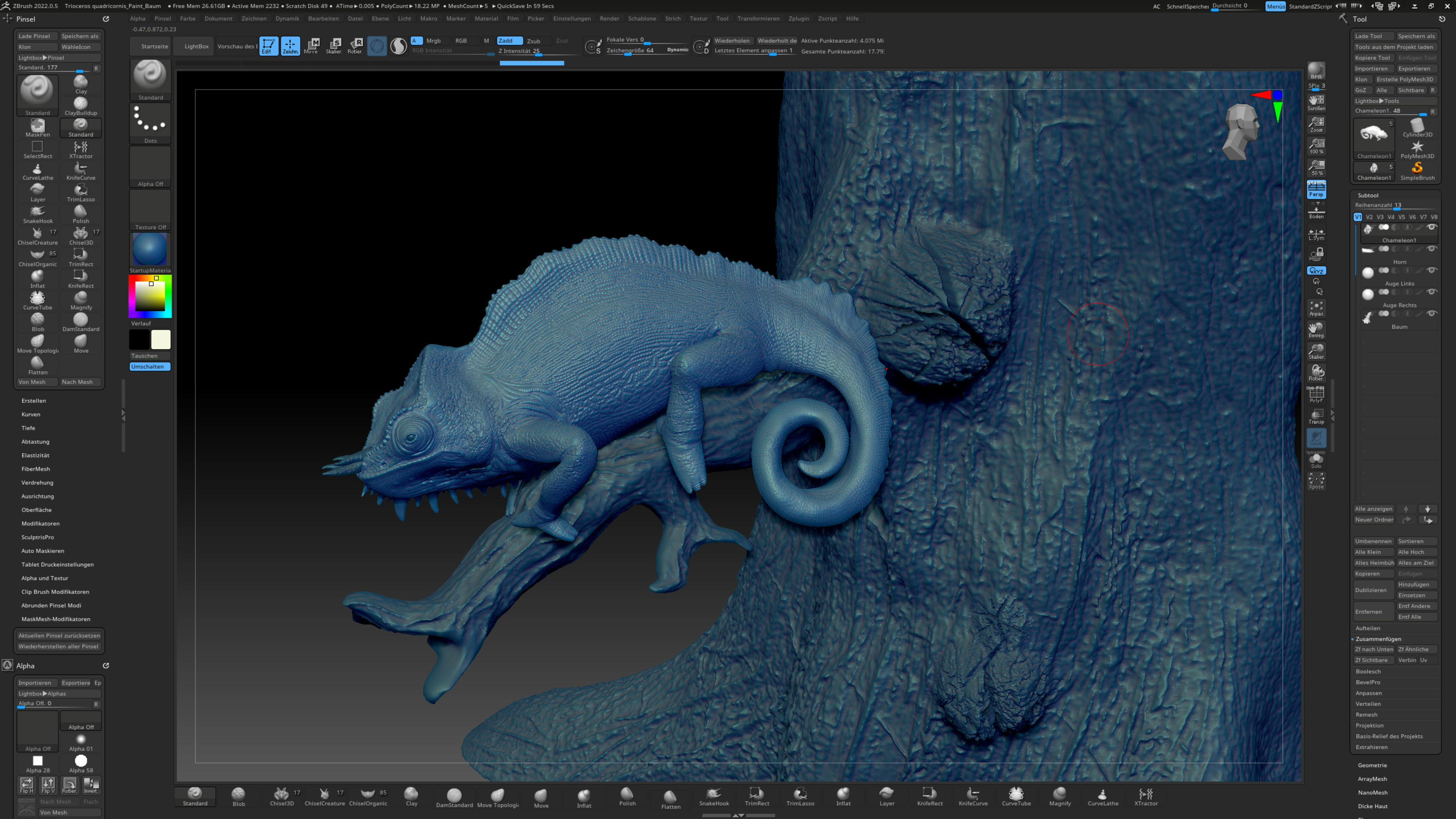Triocerus quadricornis High-polygon 3D model full-size texture 3D model_23