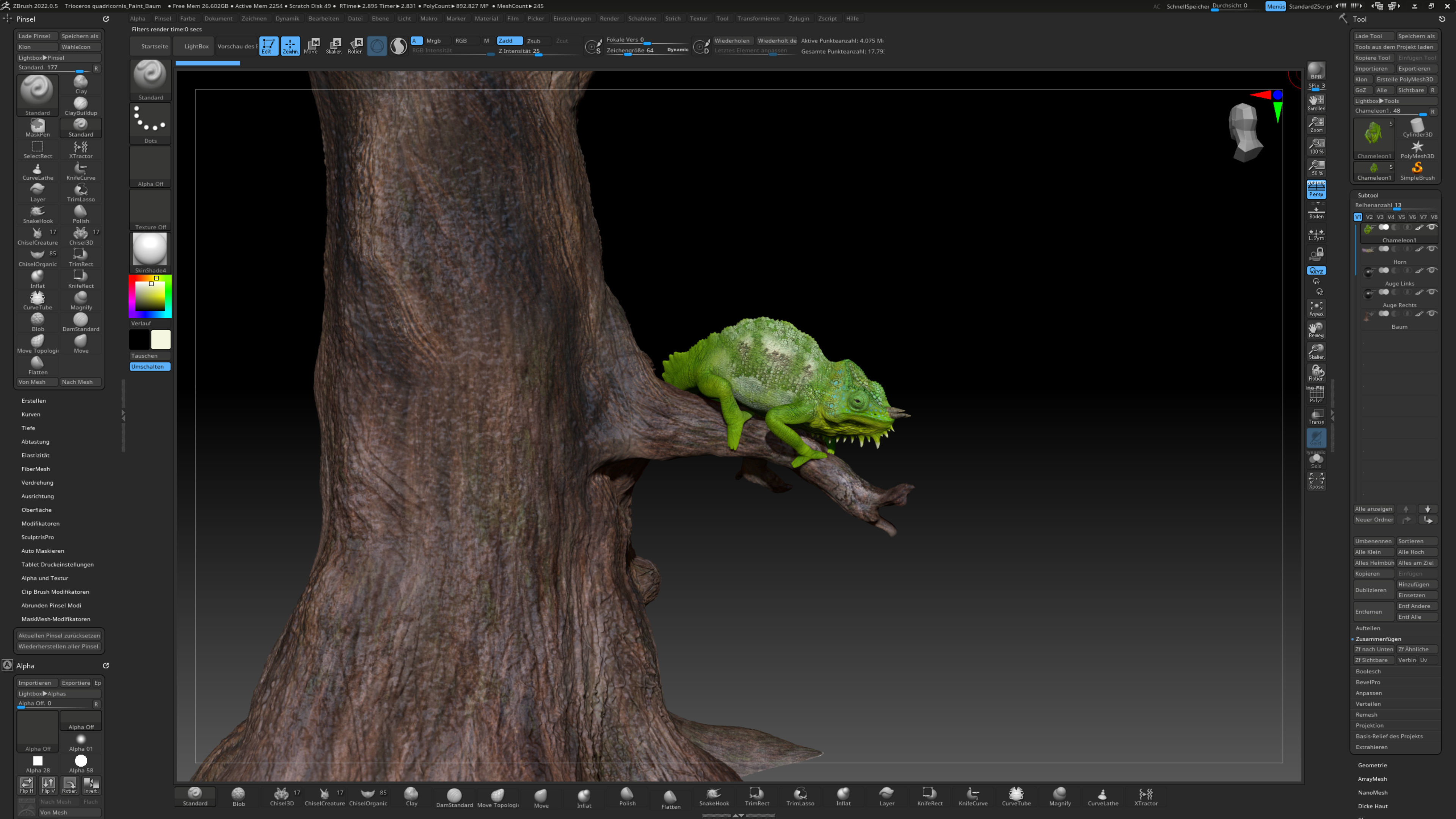 Triocerus quadricornis High-polygon 3D model full-size texture 3D model_22