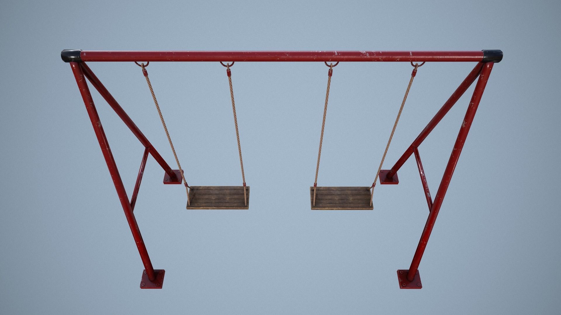 Metal animated swing  Low-poly 3D model_5