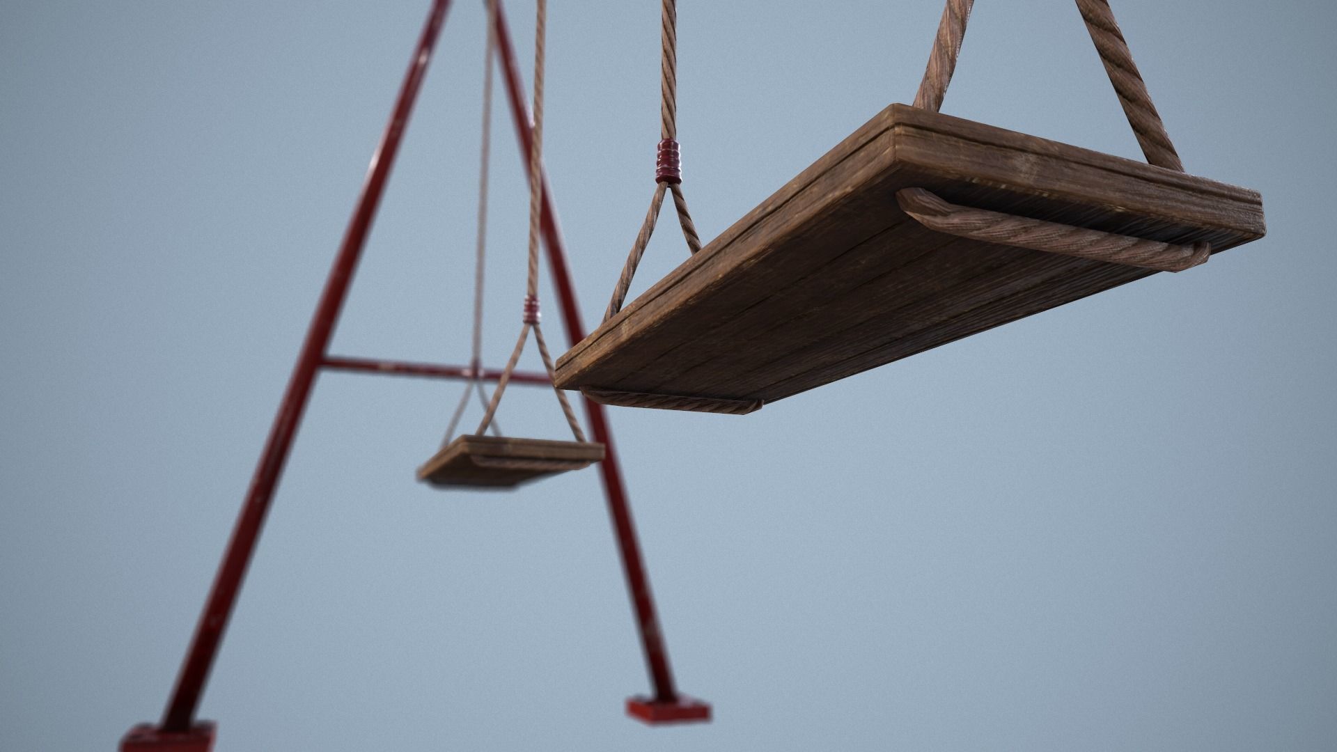 Metal animated swing  Low-poly 3D model_2