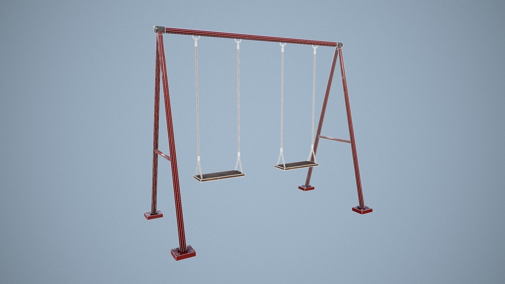 Metal animated swing  Low-poly 3D model_1