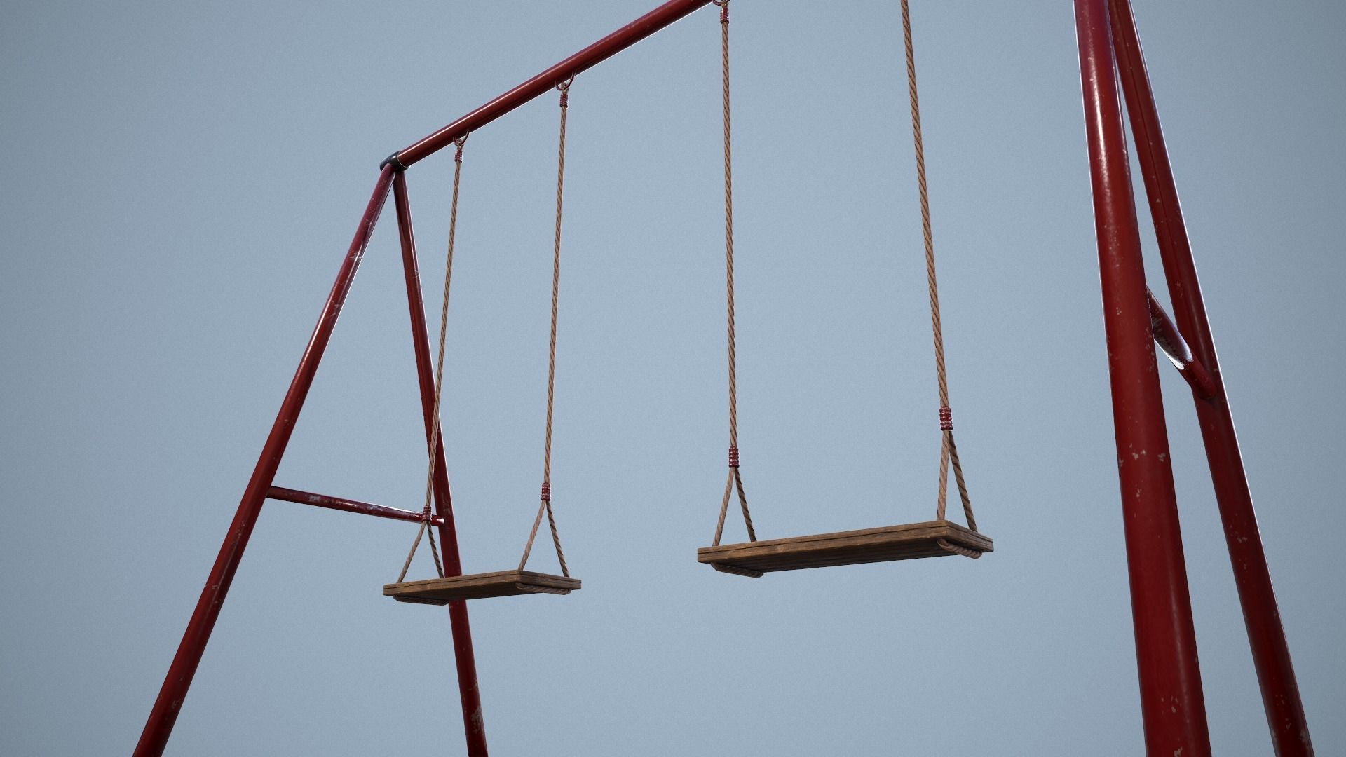 Metal animated swing  Low-poly 3D model_3