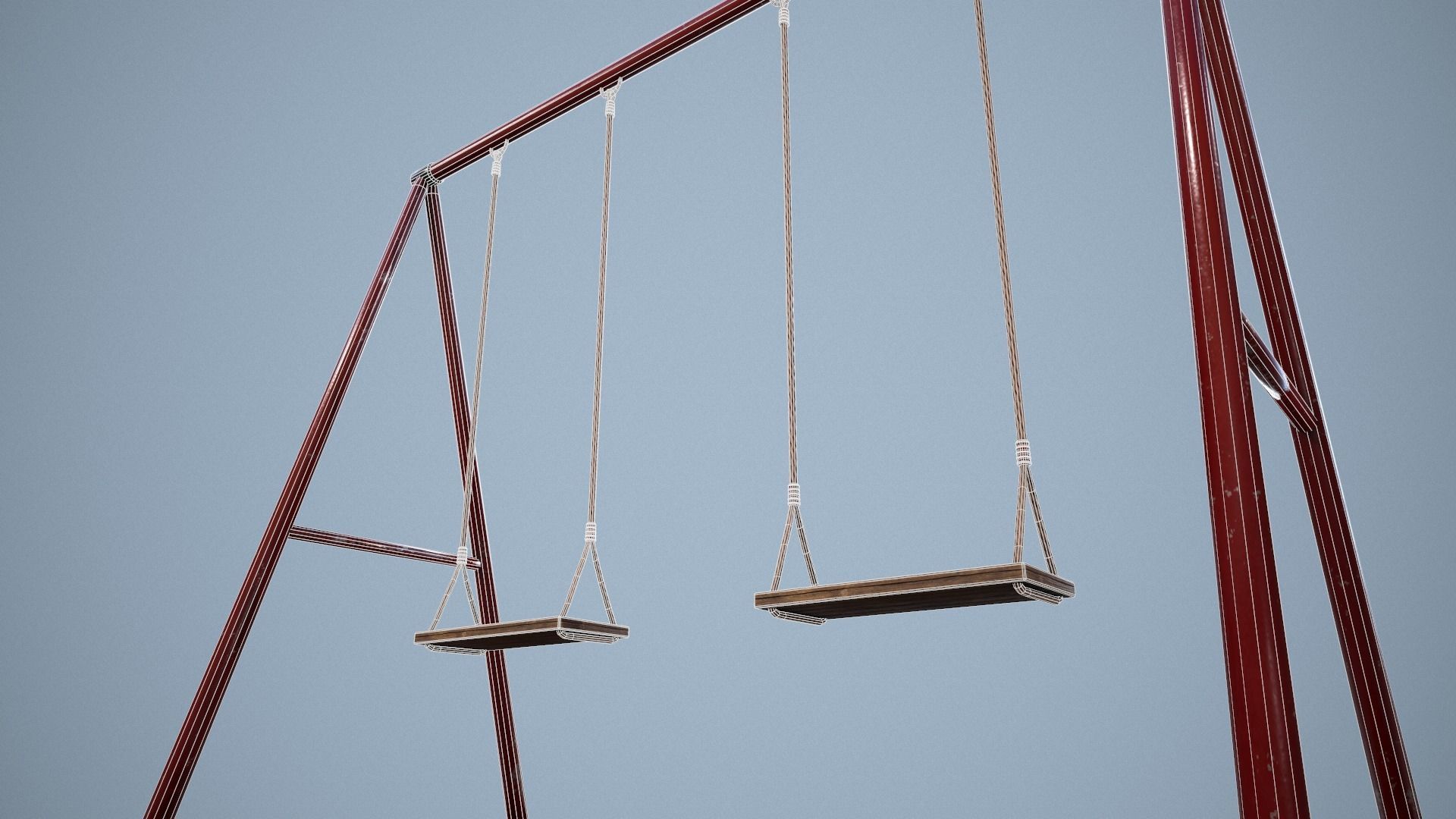 Metal animated swing  Low-poly 3D model_4