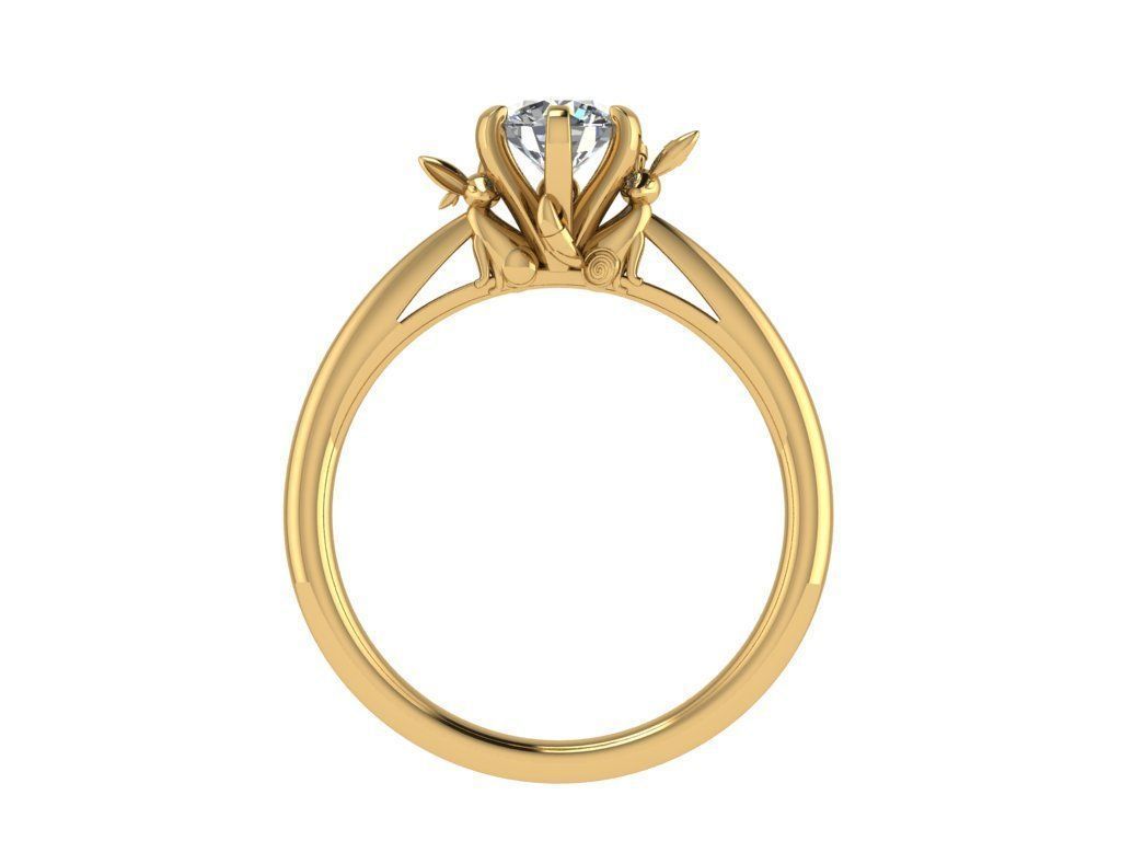 Ring482 solitaire diamond engagement ring gold 3D print model_2