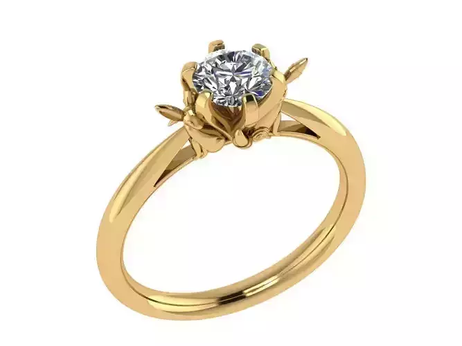 Ring482 solitaire diamond engagement ring gold