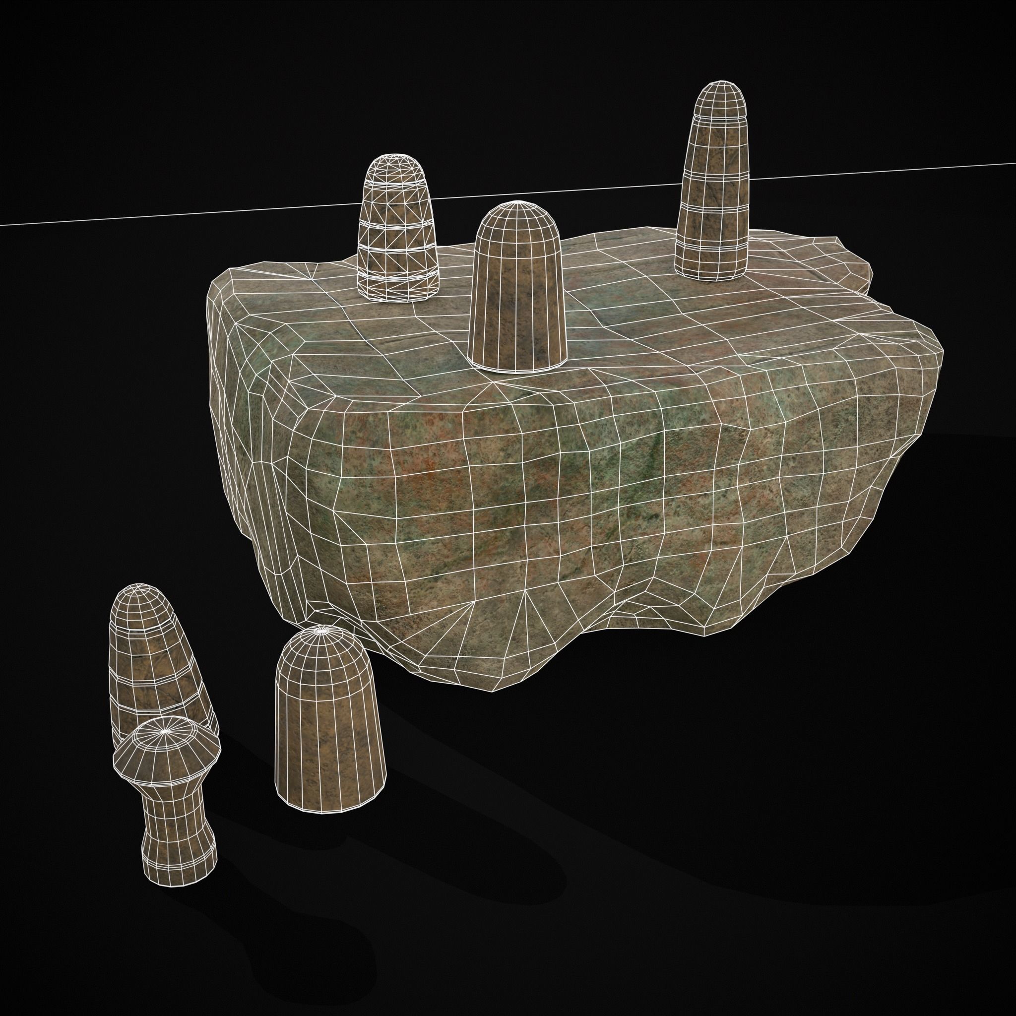 Broken Ancient Harappa Chess Board Low-poly 3D model_2