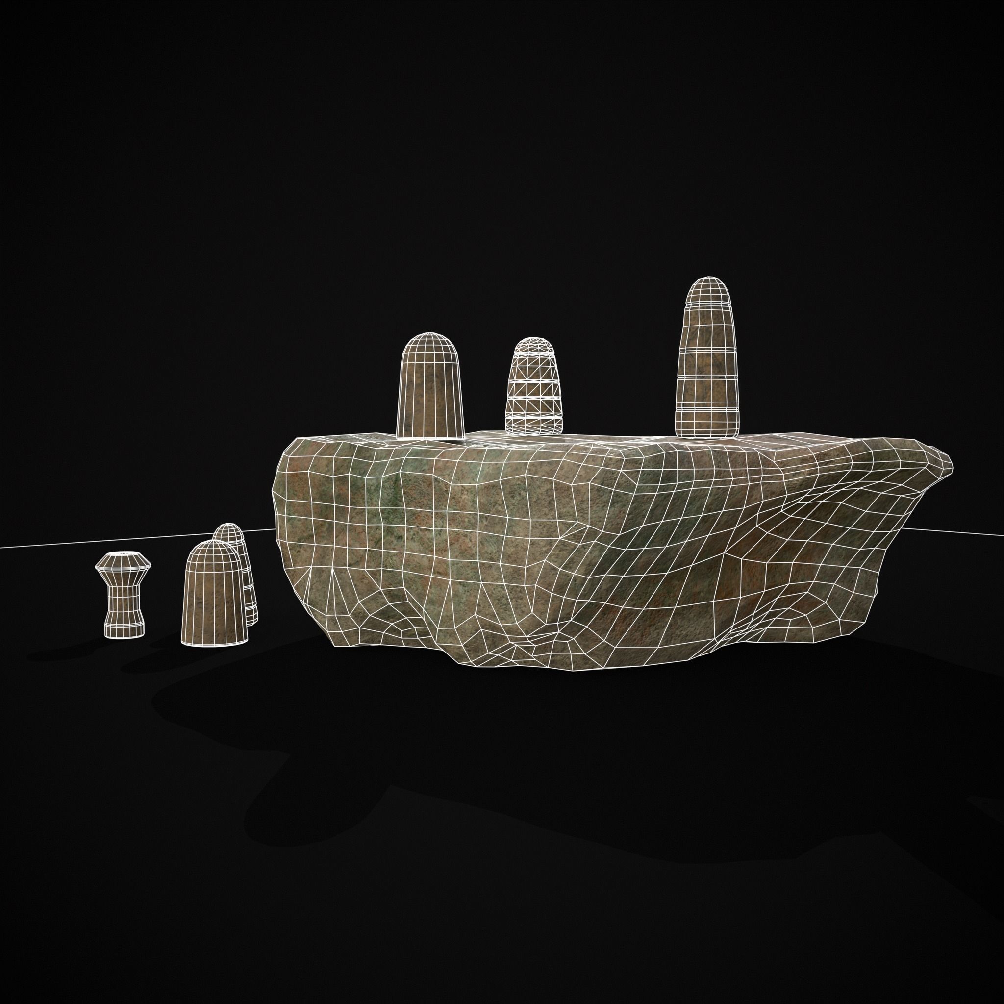 Broken Ancient Harappa Chess Board Low-poly 3D model_6