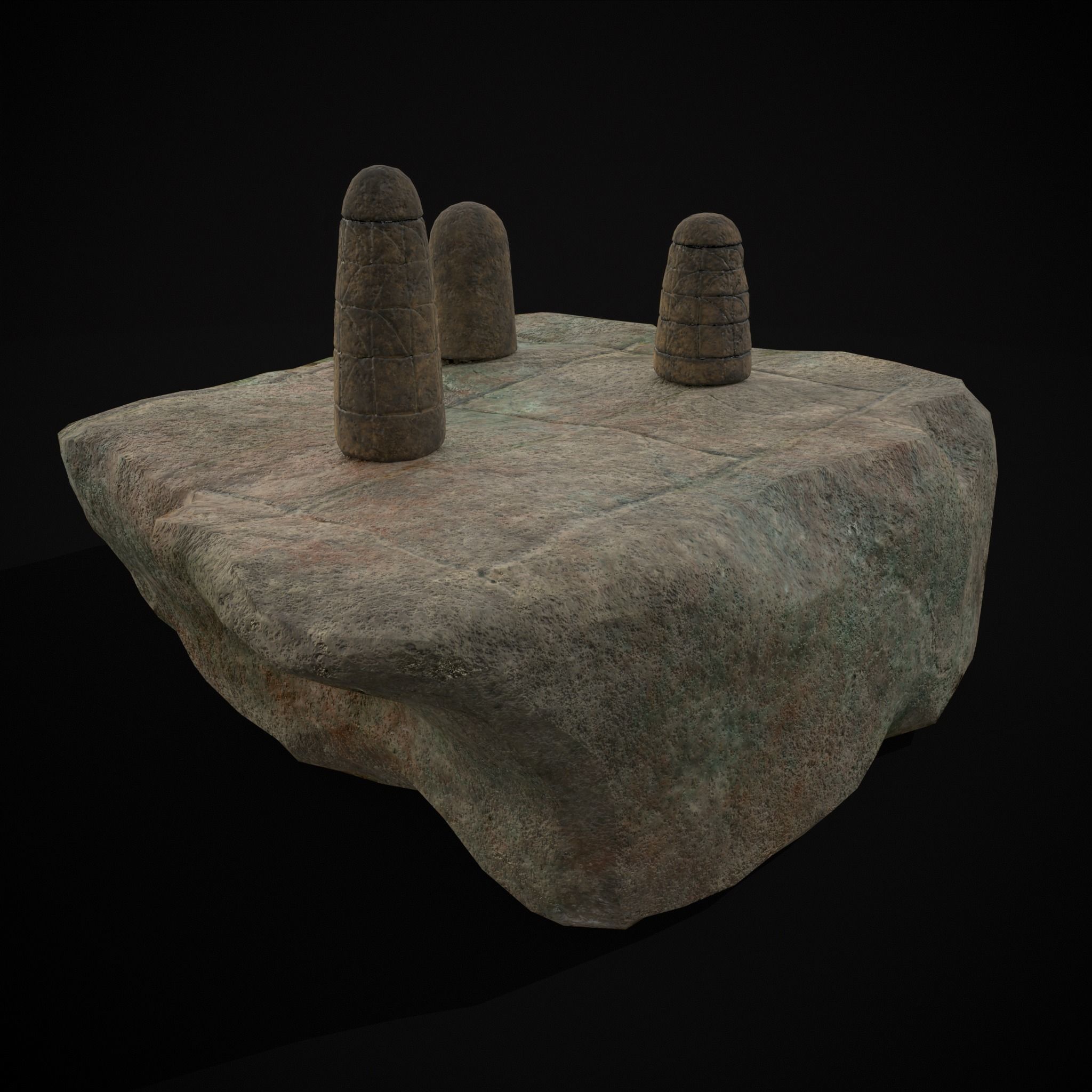 Broken Ancient Harappa Chess Board Low-poly 3D model_7