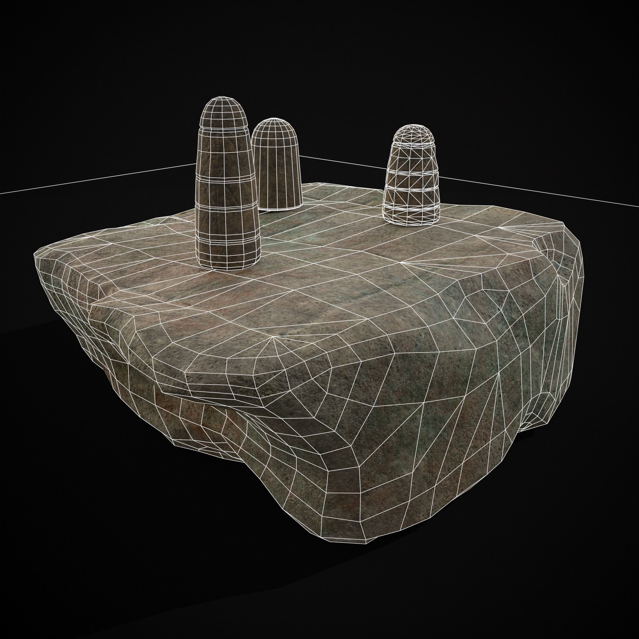 Broken Ancient Harappa Chess Board Low-poly 3D model_8