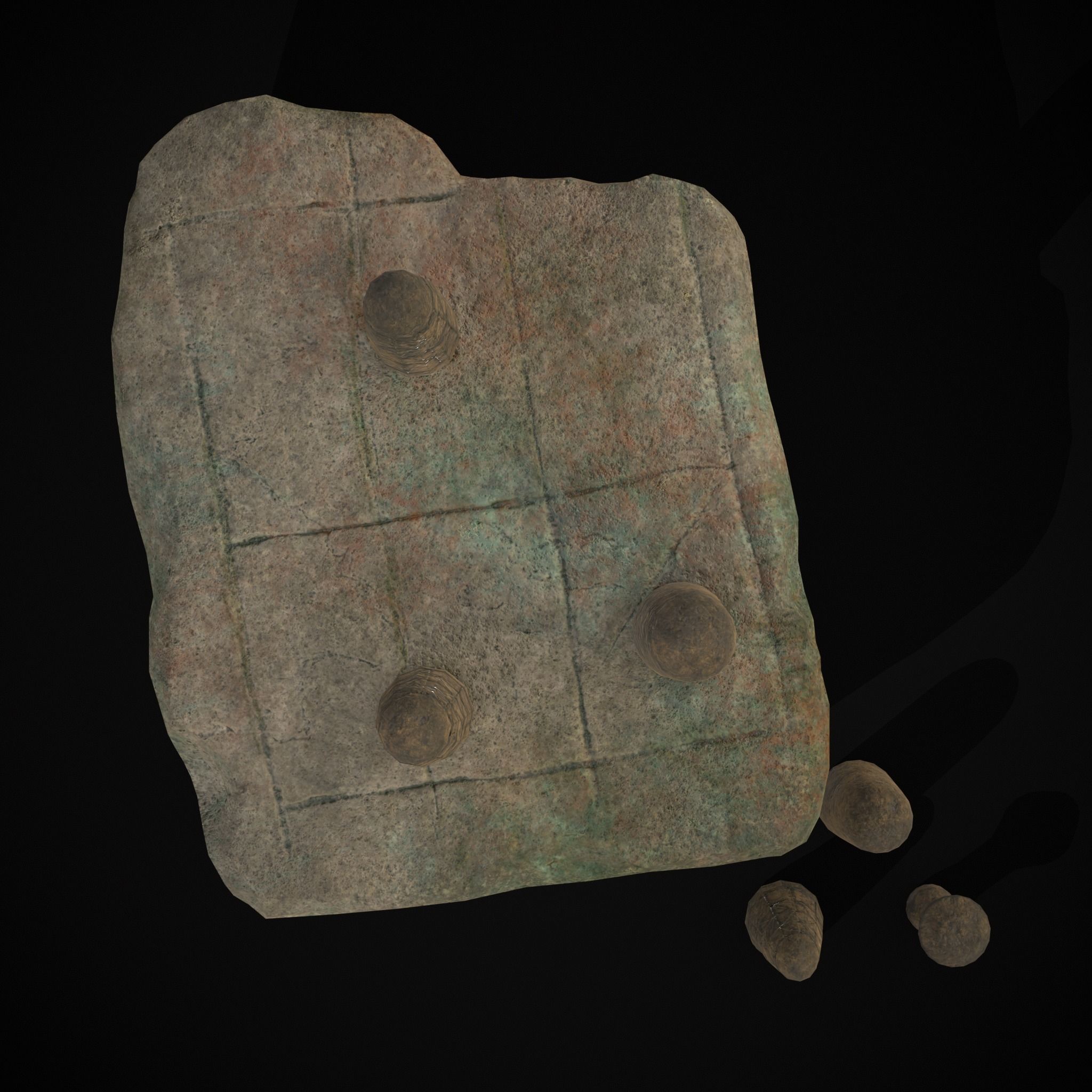 Broken Ancient Harappa Chess Board Low-poly 3D model_17