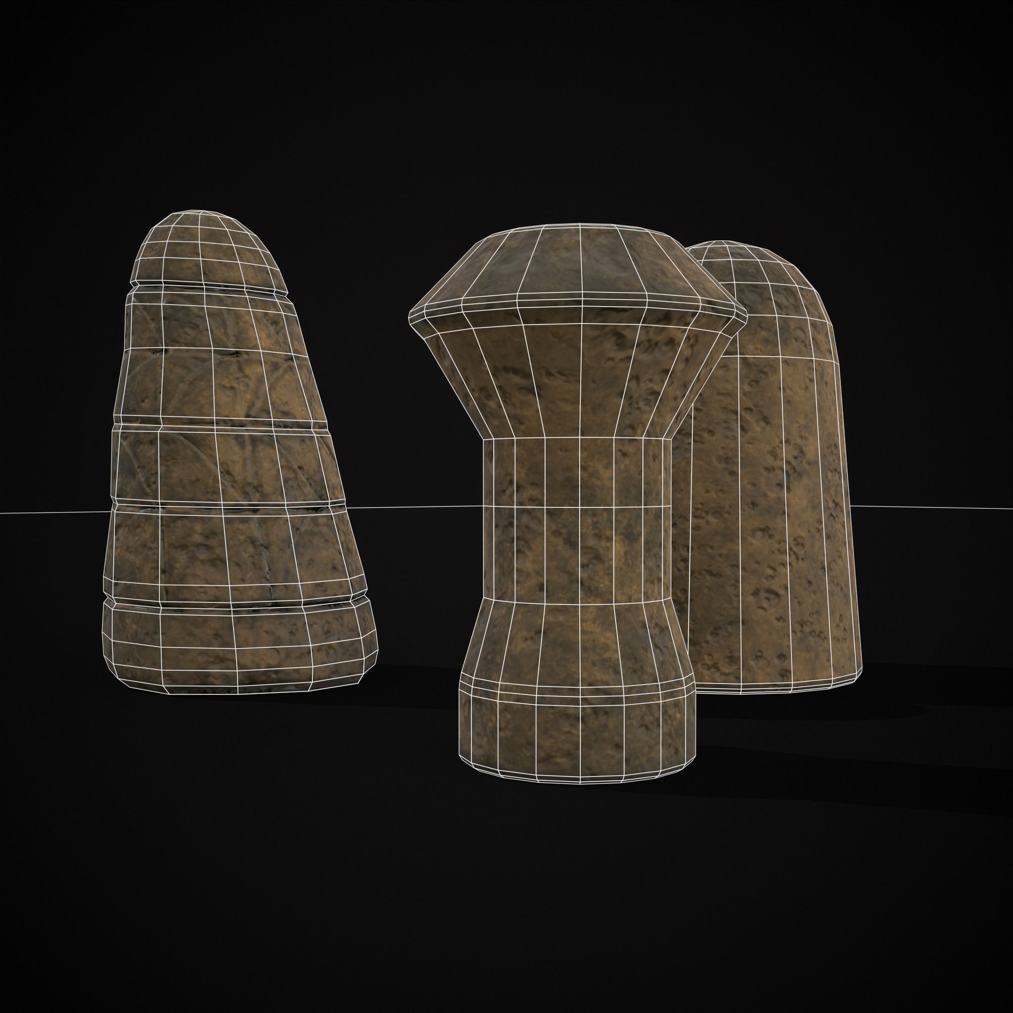 Broken Ancient Harappa Chess Board Low-poly 3D model_20