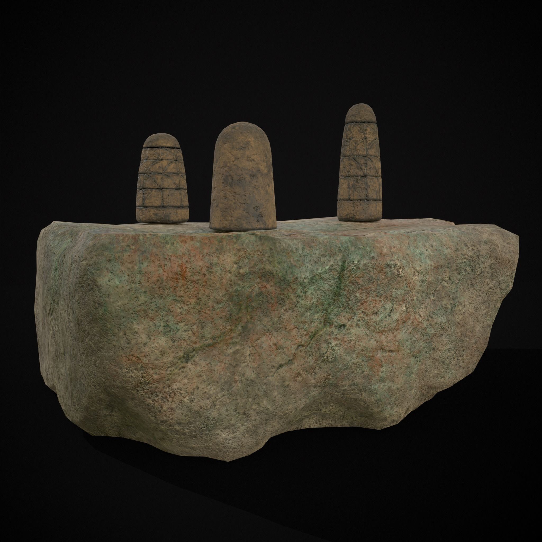 Broken Ancient Harappa Chess Board Low-poly 3D model_19