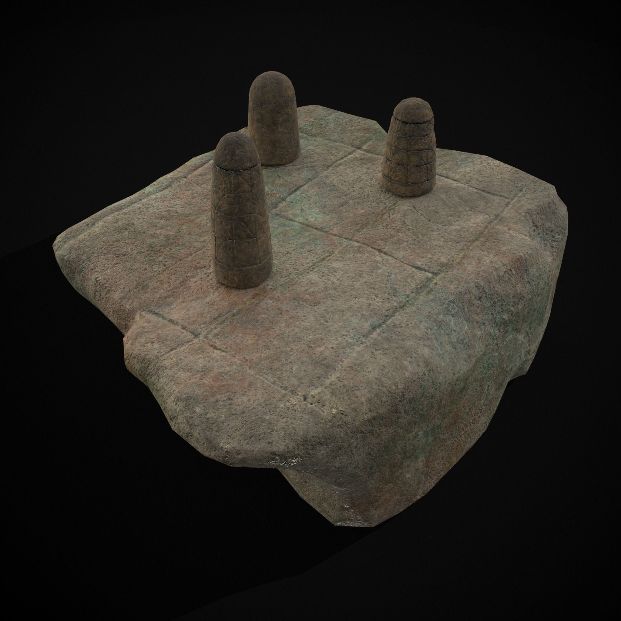 Broken Ancient Harappa Chess Board Low-poly 3D model_21