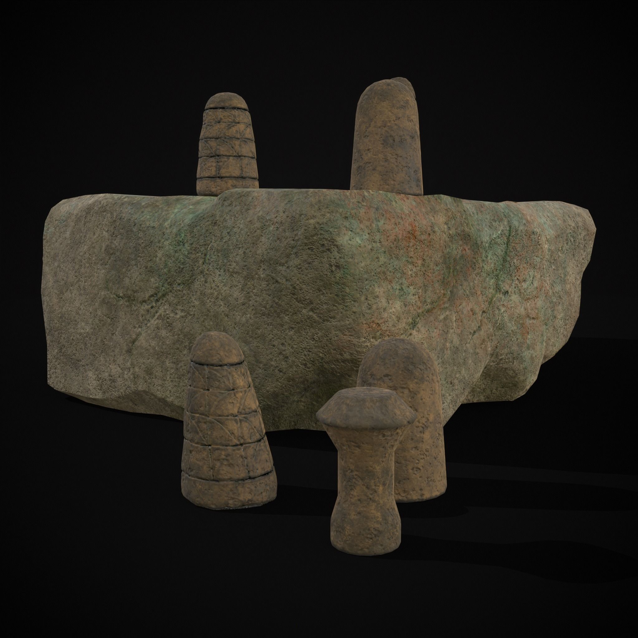 Broken Ancient Harappa Chess Board Low-poly 3D model_13