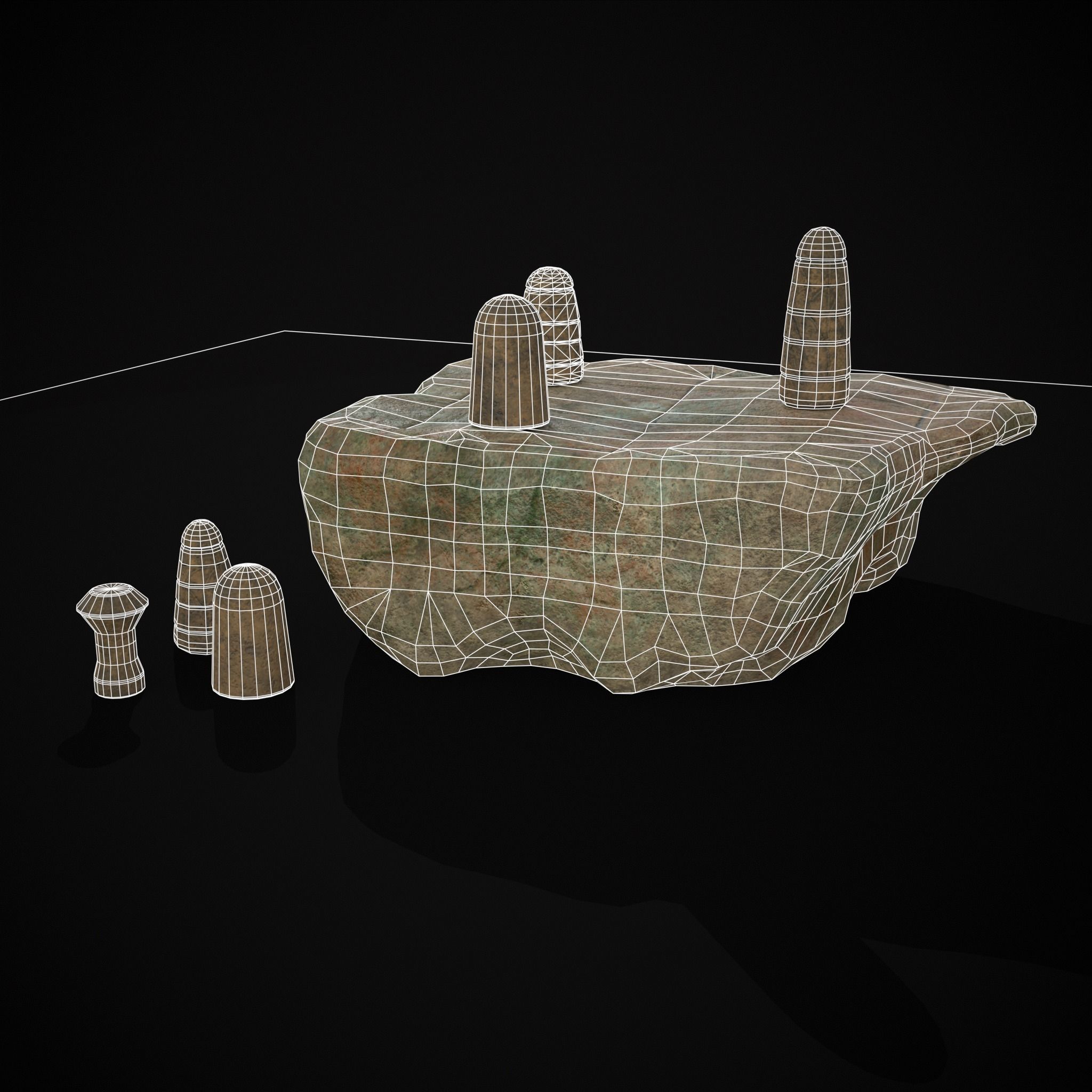 Broken Ancient Harappa Chess Board Low-poly 3D model_28