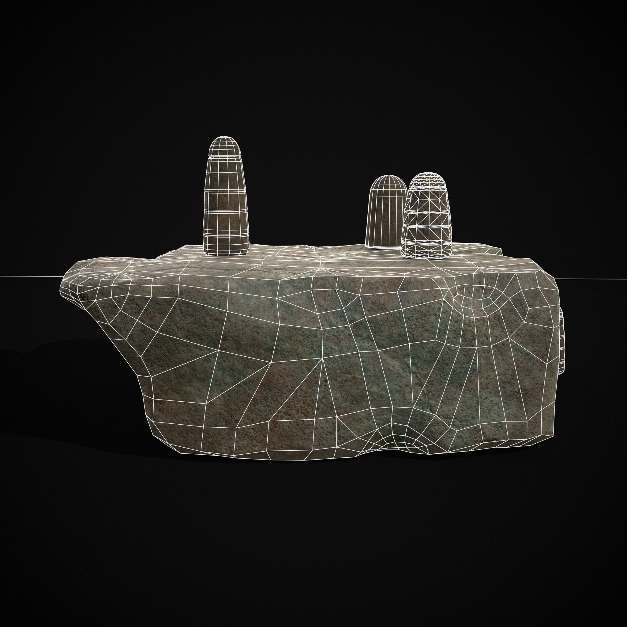 Broken Ancient Harappa Chess Board Low-poly 3D model_4