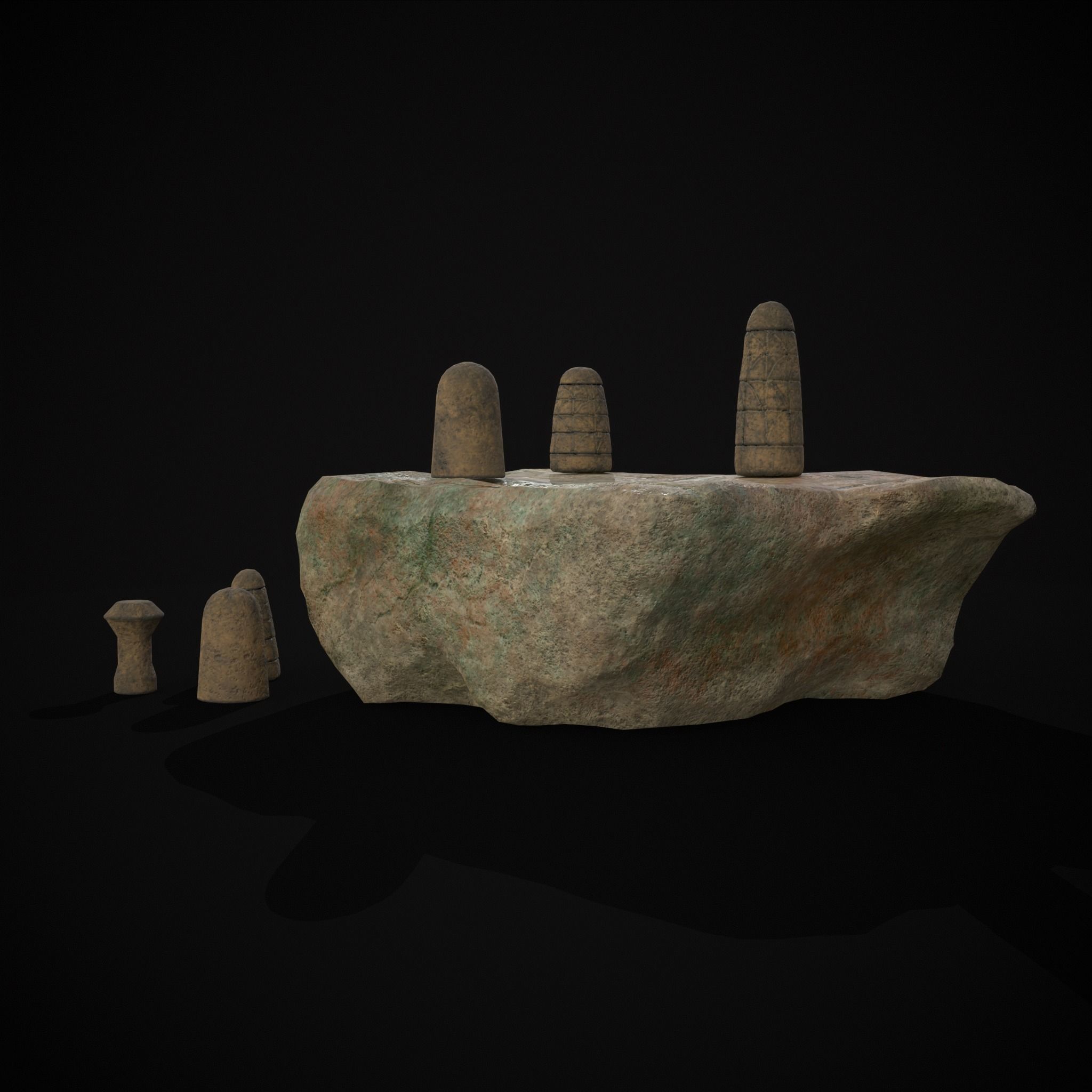Broken Ancient Harappa Chess Board Low-poly 3D model_5