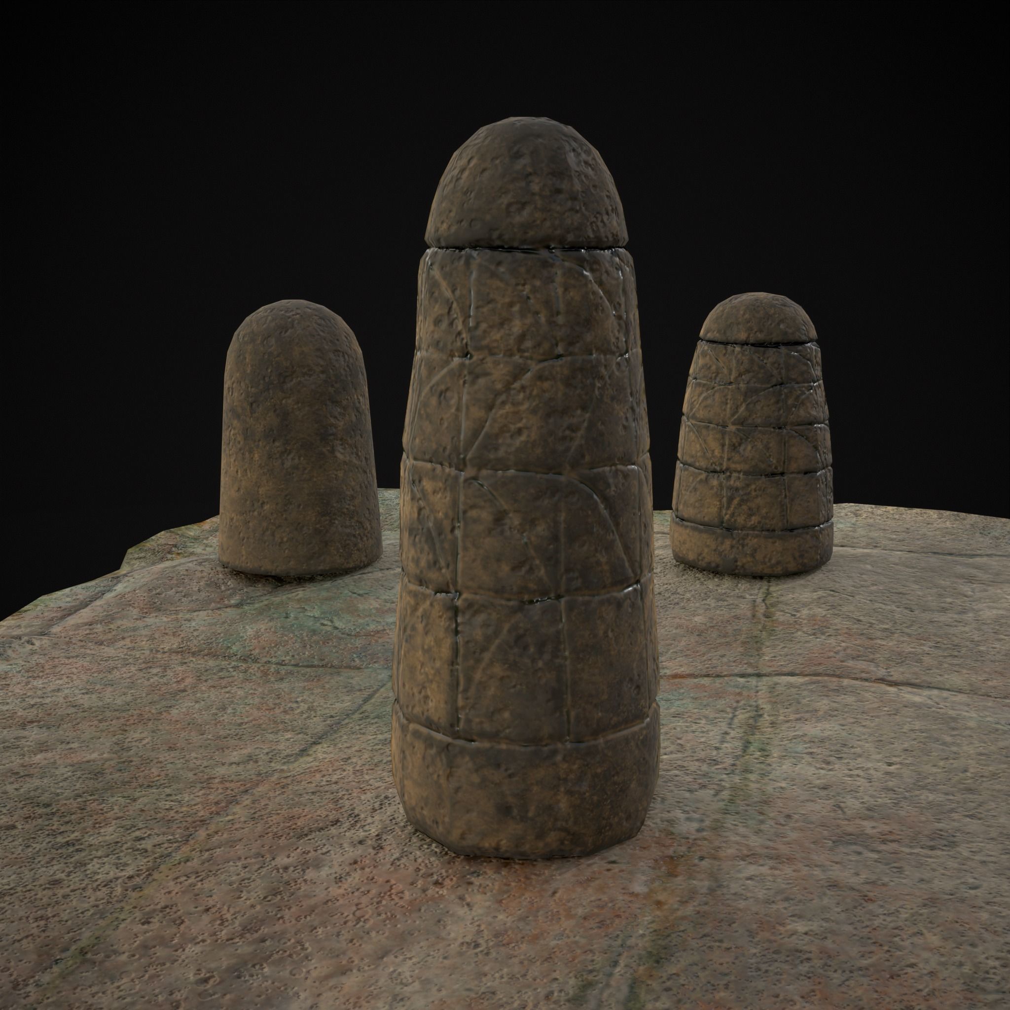 Broken Ancient Harappa Chess Board Low-poly 3D model_9