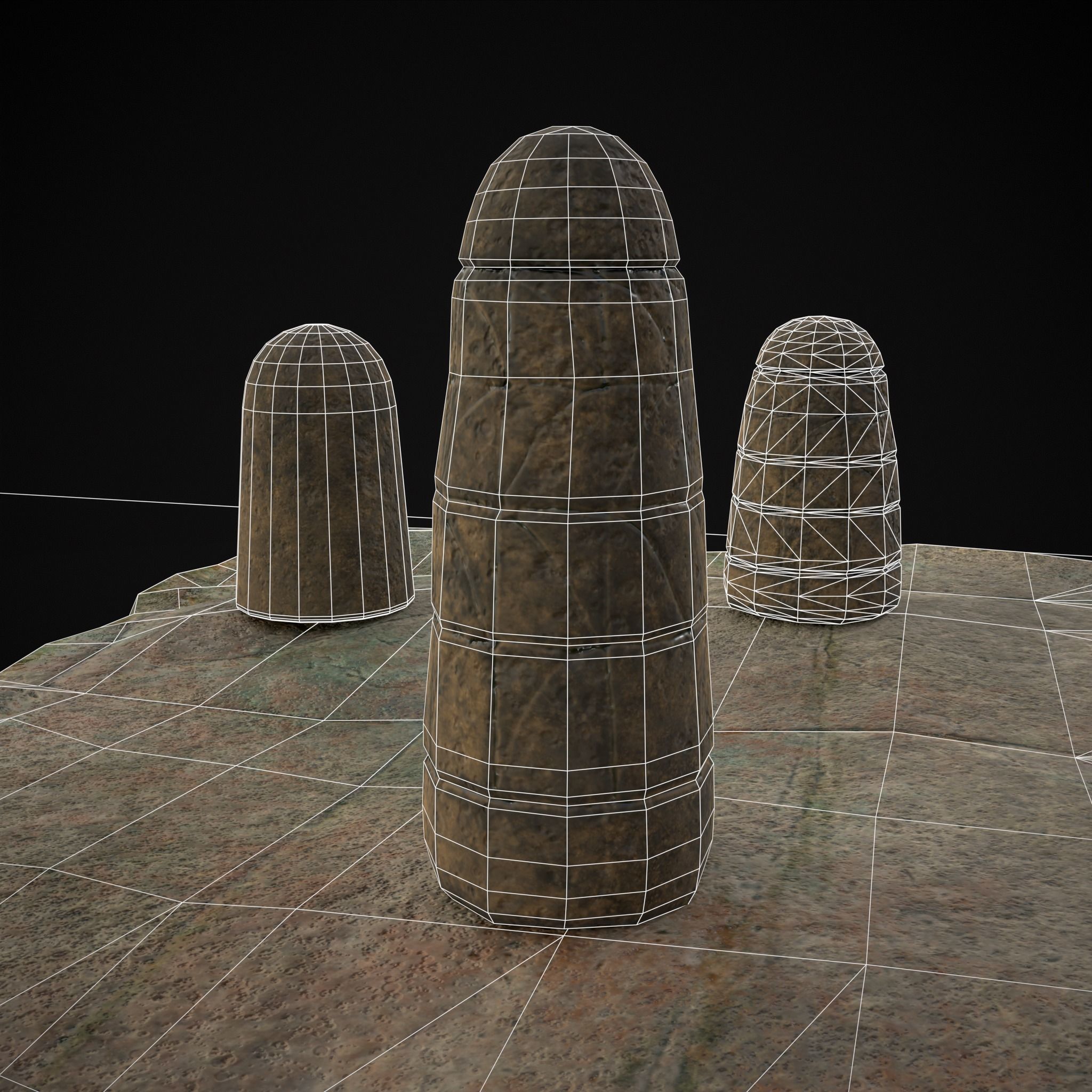 Broken Ancient Harappa Chess Board Low-poly 3D model_10