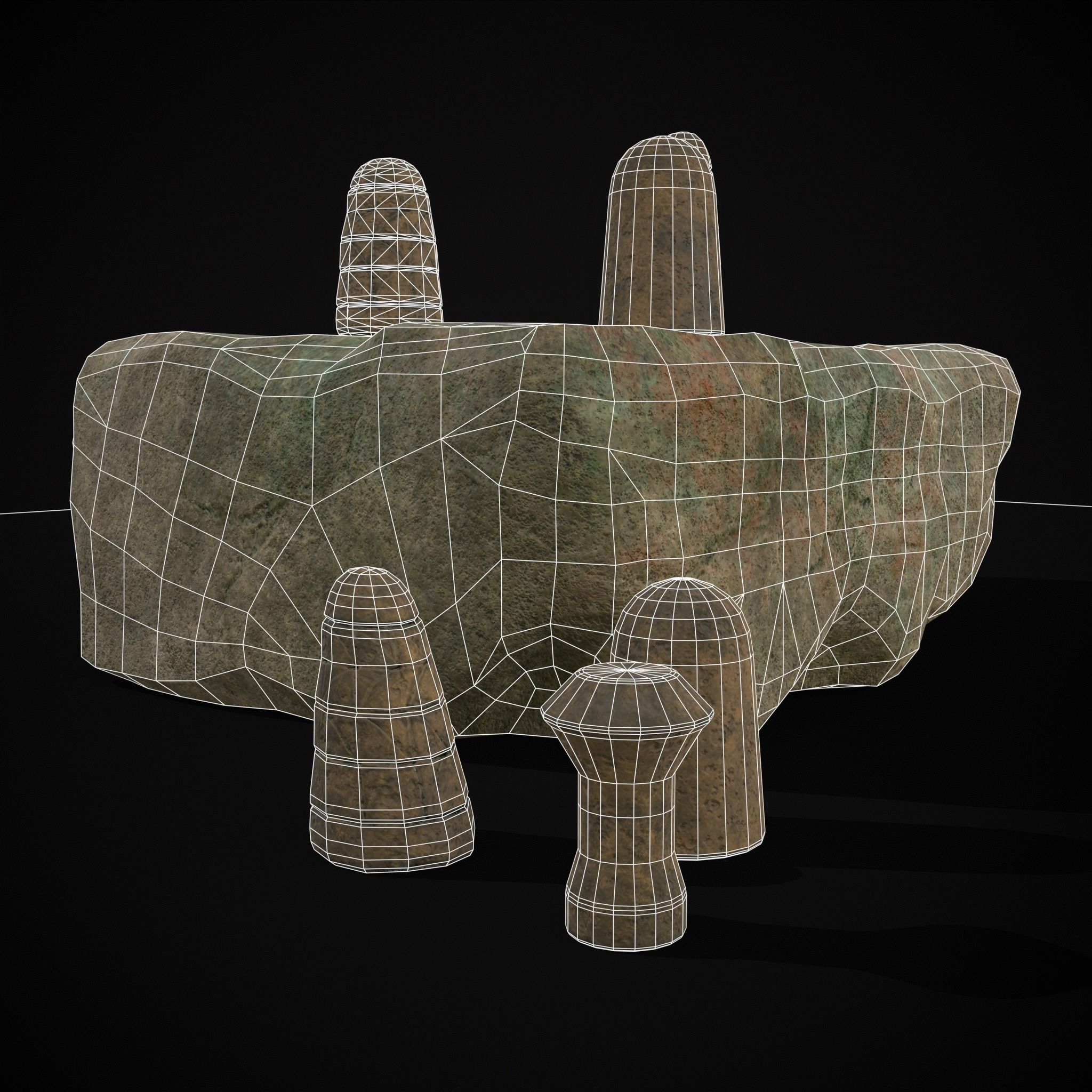 Broken Ancient Harappa Chess Board Low-poly 3D model_14