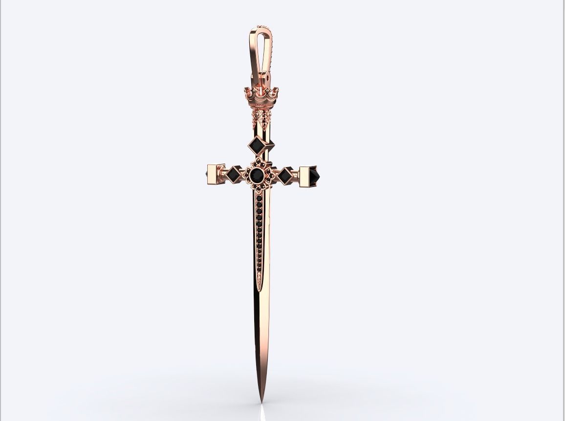 pendant sword 3D print model_6