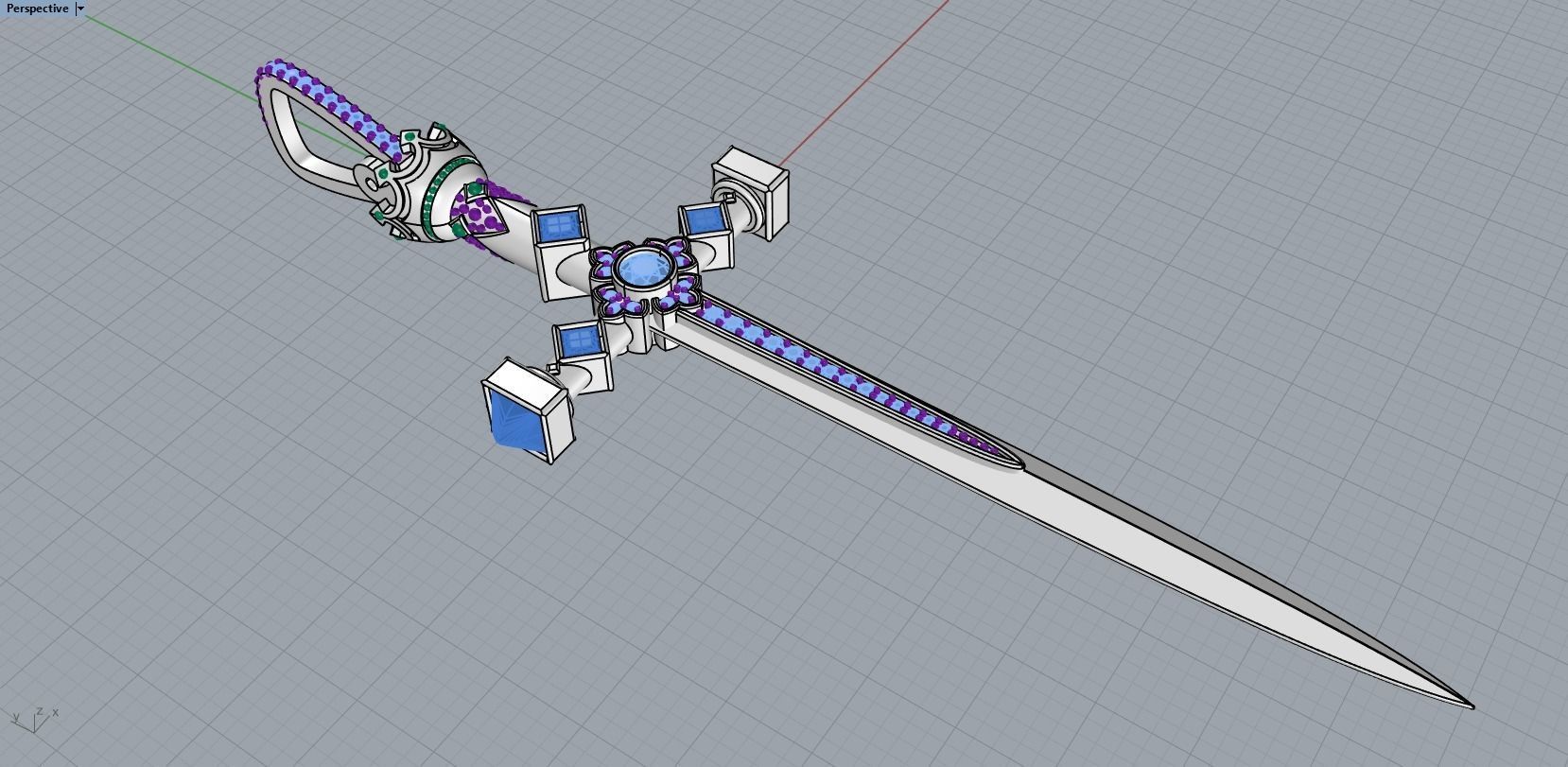 pendant sword 3D print model_13
