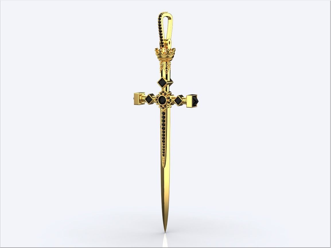 pendant sword 3D print model_4