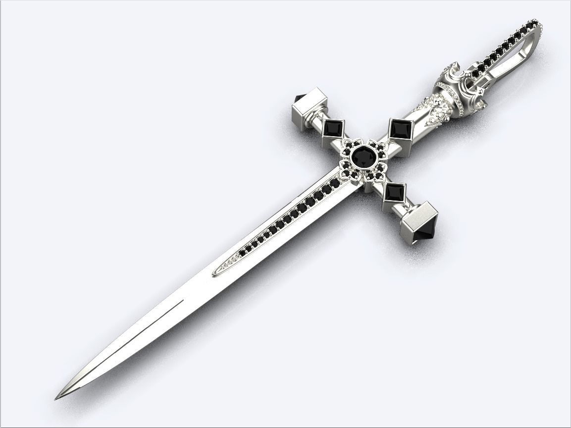 pendant sword 3D print model_1