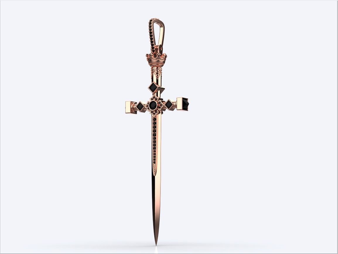 pendant sword 3D print model_7