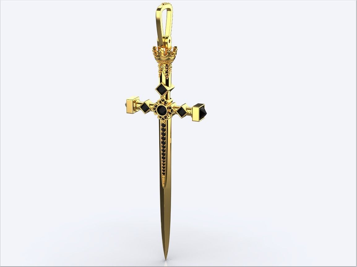 pendant sword 3D print model_3