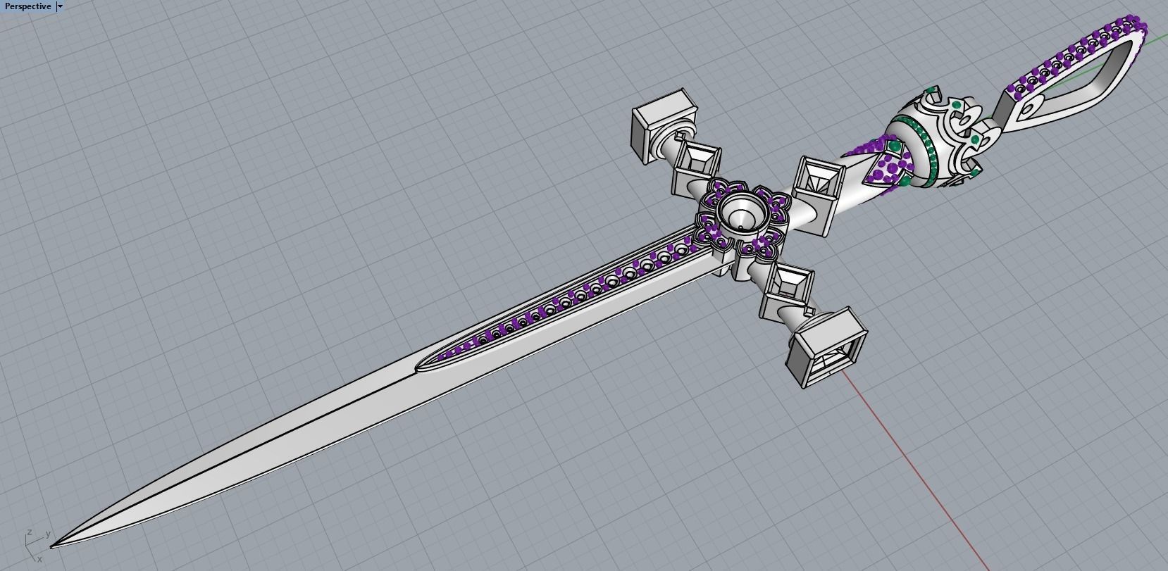 pendant sword 3D print model_15