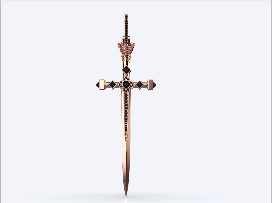 pendant sword 3D print model_5
