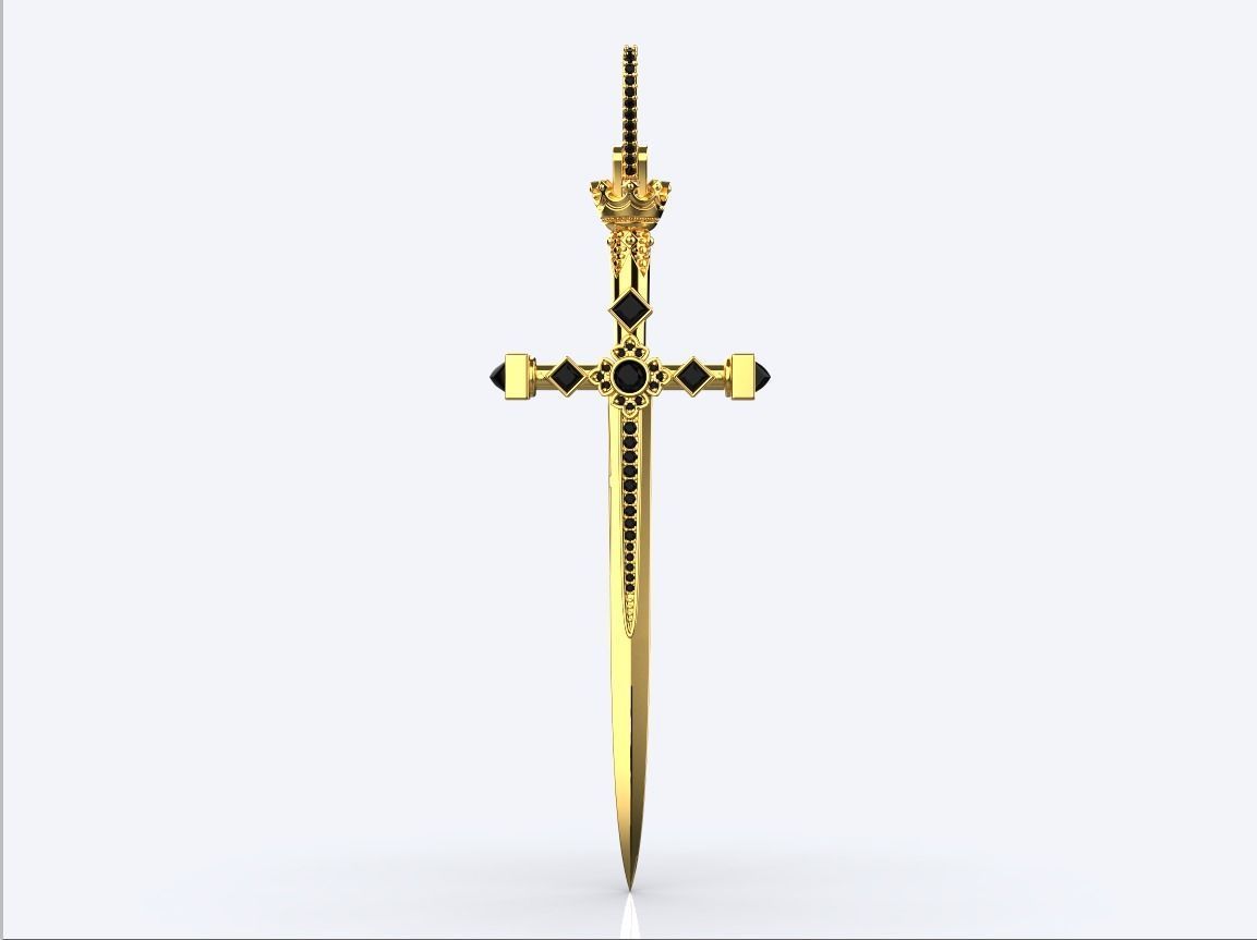 pendant sword 3D print model_2