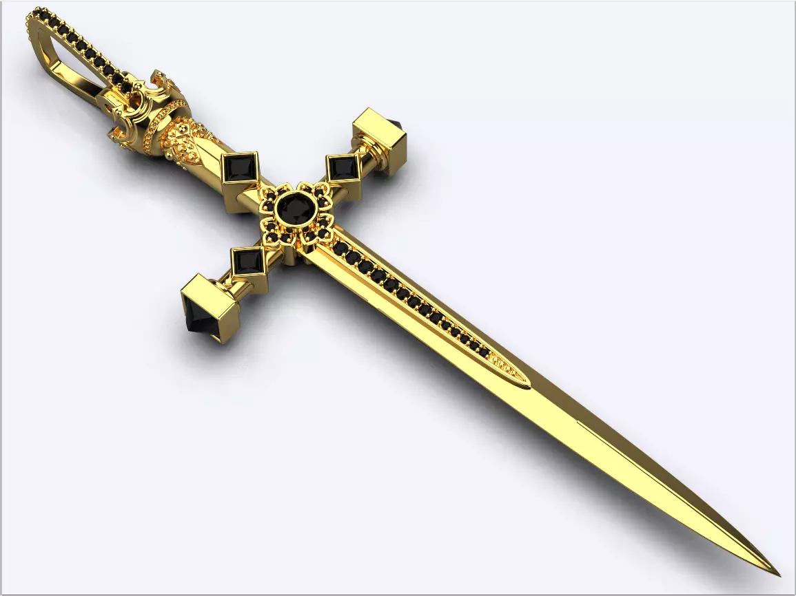 pendant sword 3D print model_0