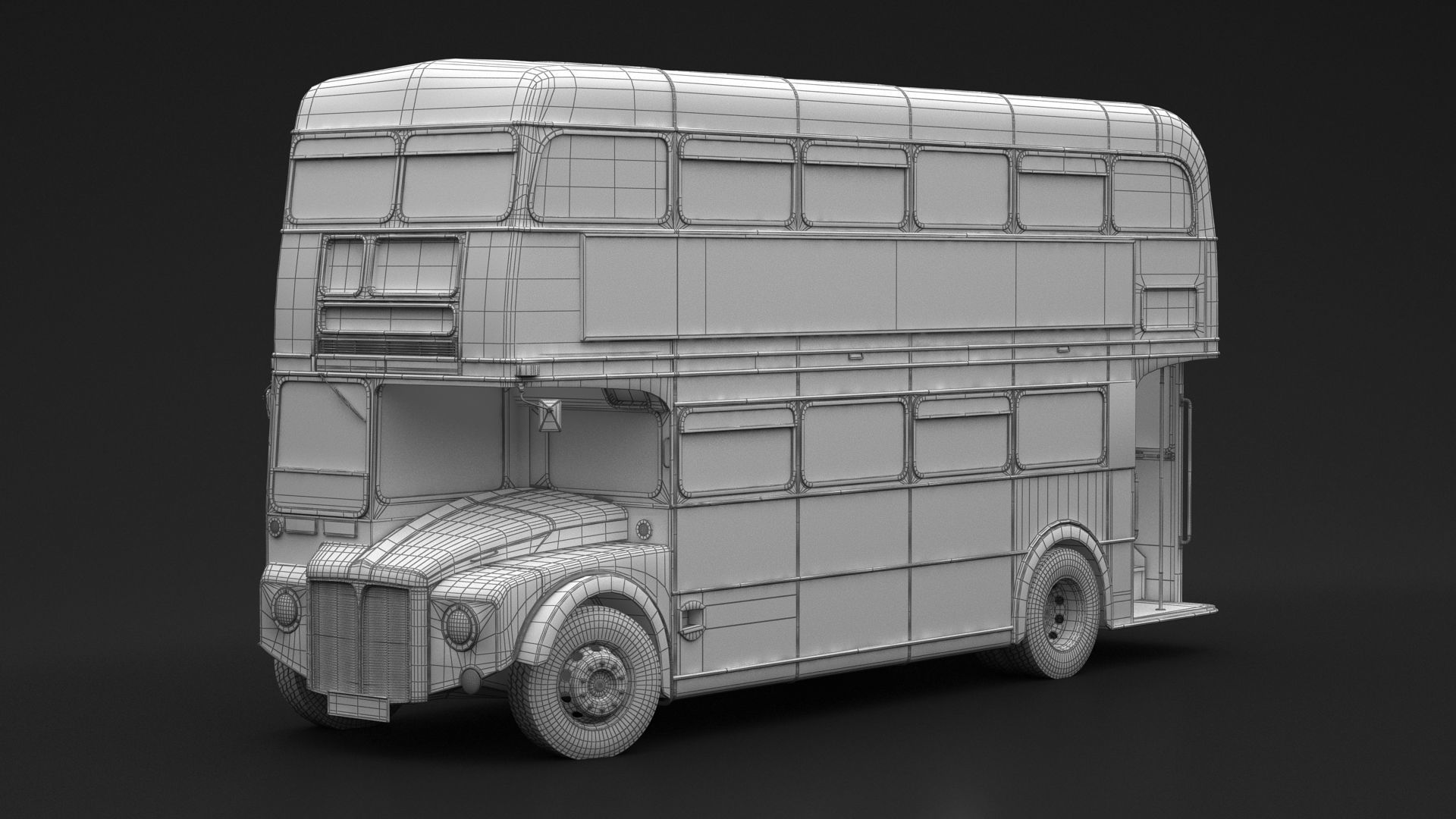 London Double Decker Bus 3D model_11