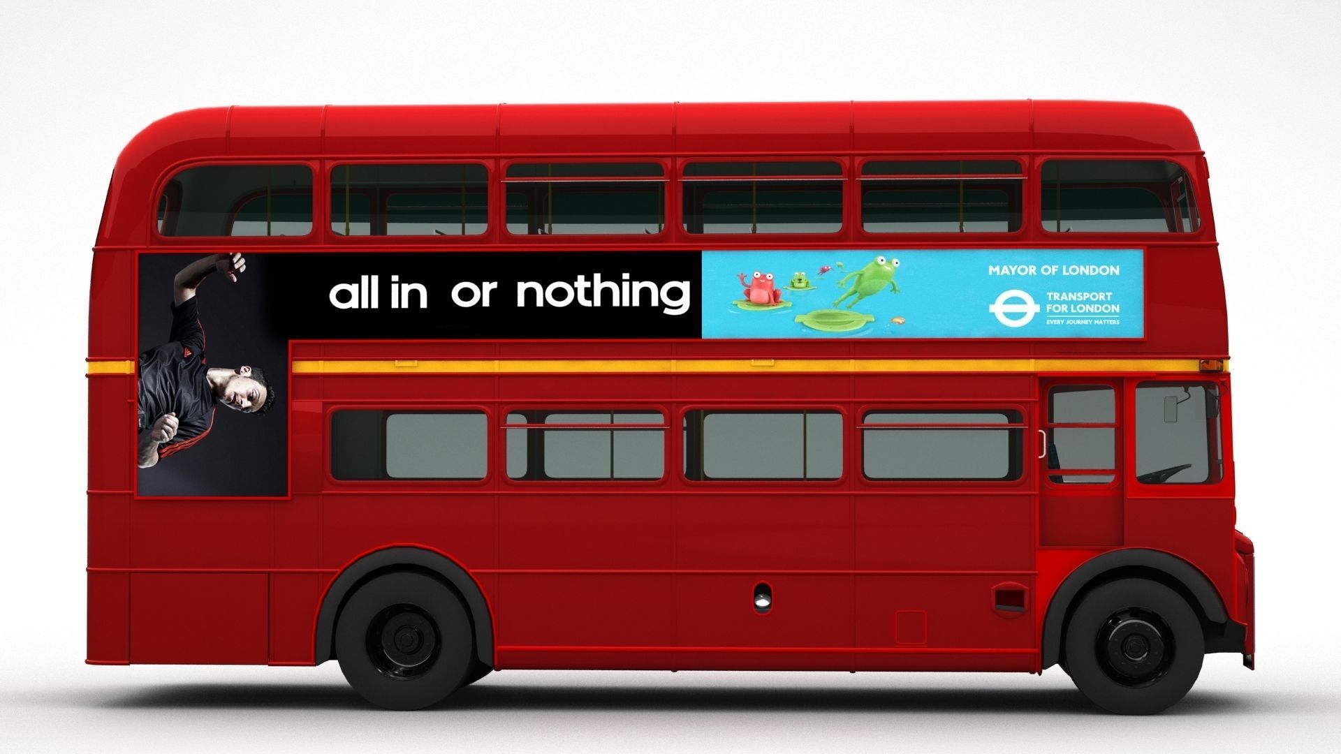 London Double Decker Bus 3D model_7