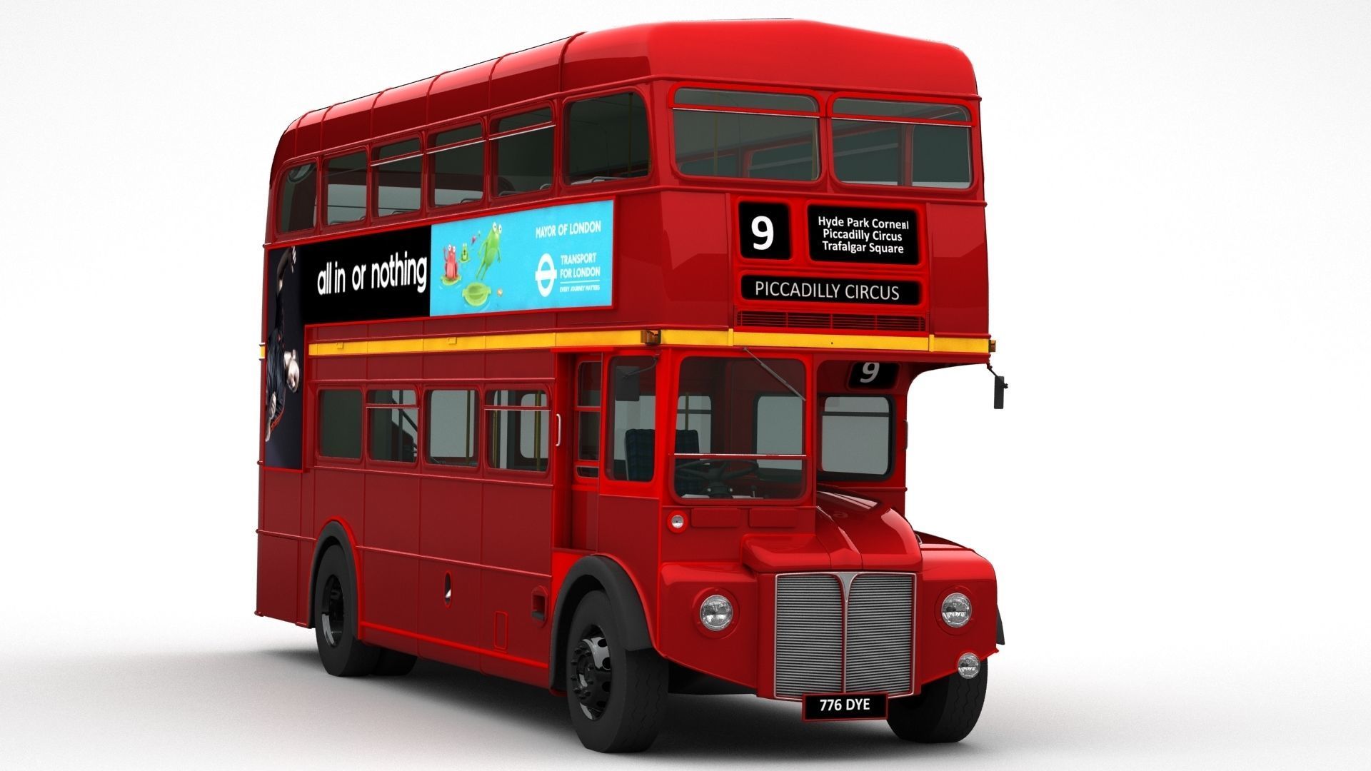 London Double Decker Bus 3D model_9