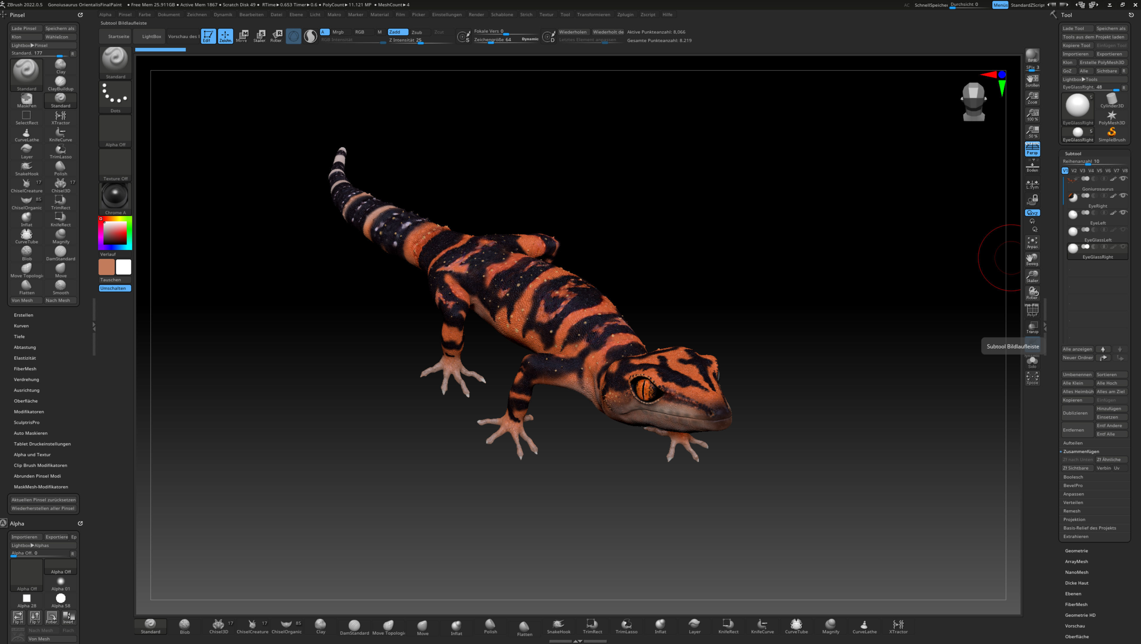 Japanese Cave Gecko - Goniurosaurus orientalis 3D model_13