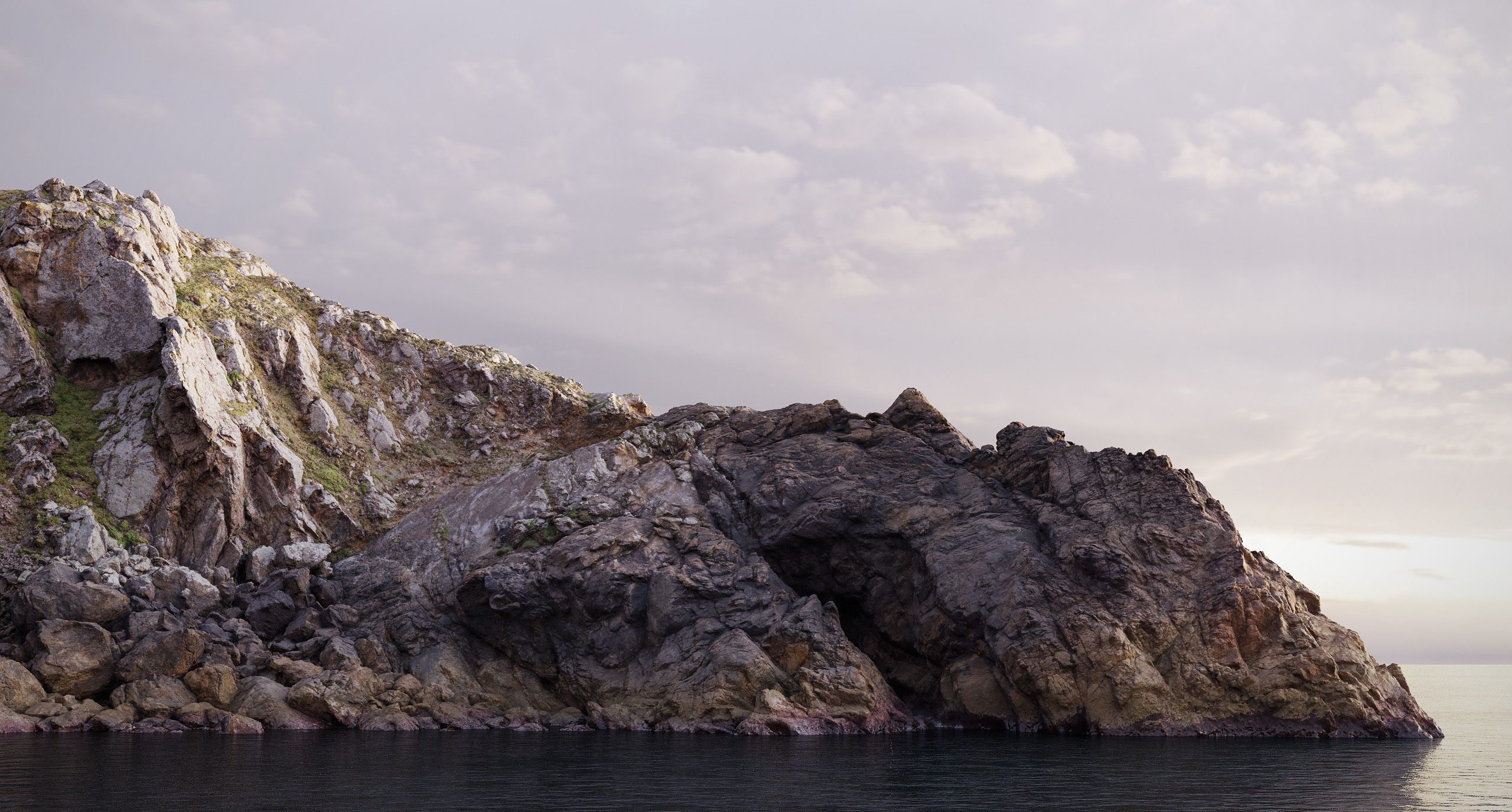 Atlantic Ocean Cliff Coast Line Scan PBR 3D Model Collection_35