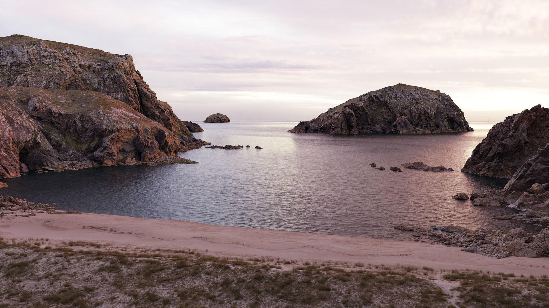 Atlantic Ocean Cliff Coast Line Scan PBR 3D Model Collection_7