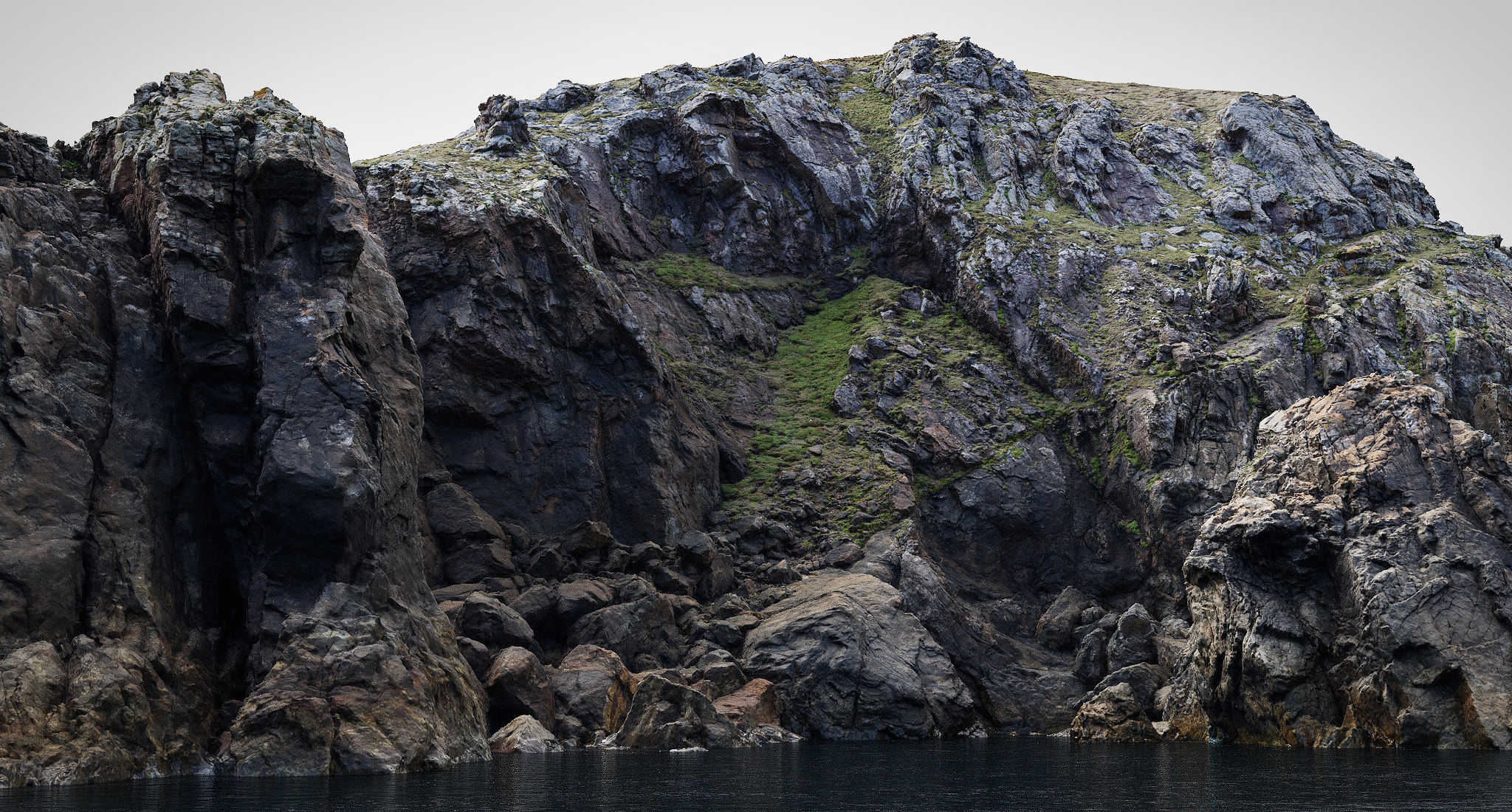 Atlantic Ocean Cliff Coast Line Scan PBR 3D Model Collection_3