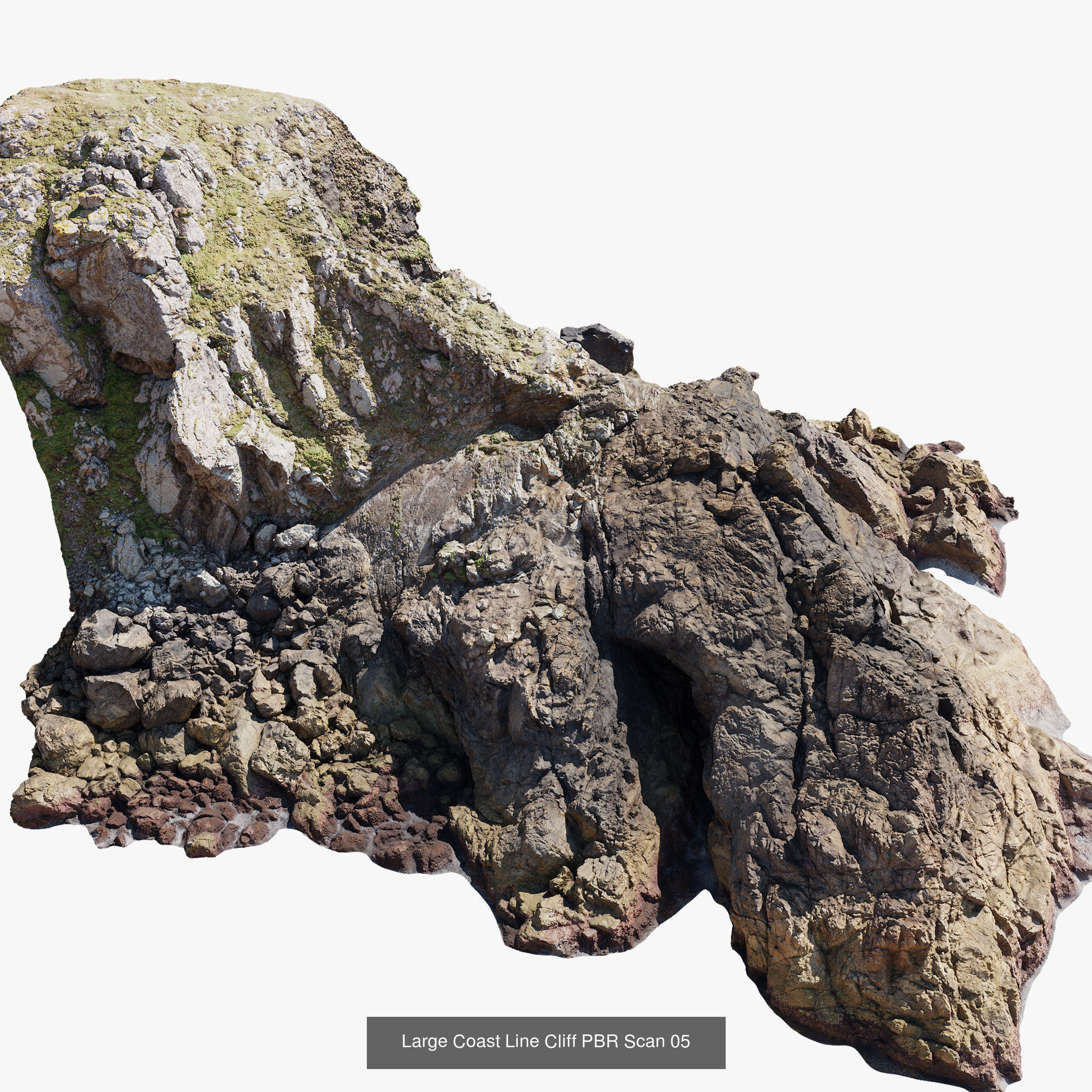 Atlantic Ocean Cliff Coast Line Scan PBR 3D Model Collection_17