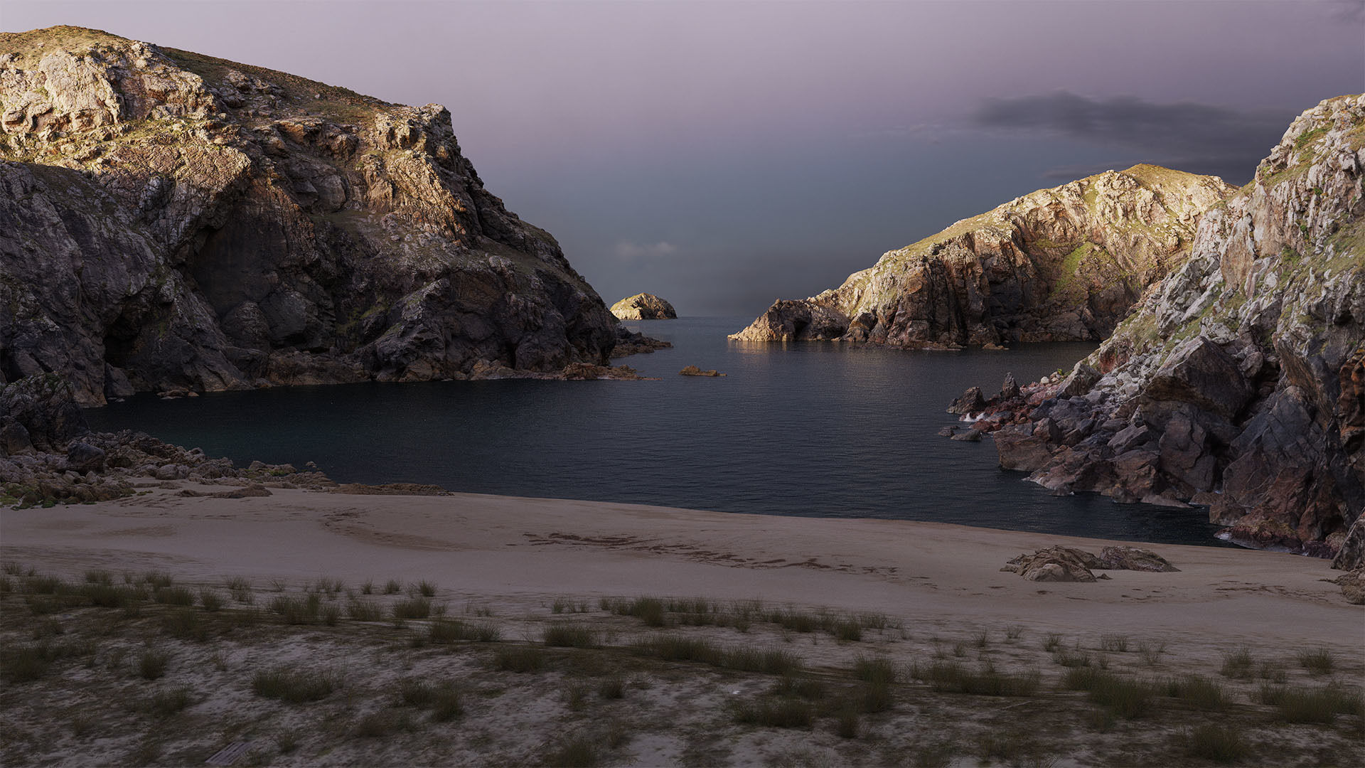 Atlantic Ocean Cliff Coast Line Scan PBR 3D Model Collection_2