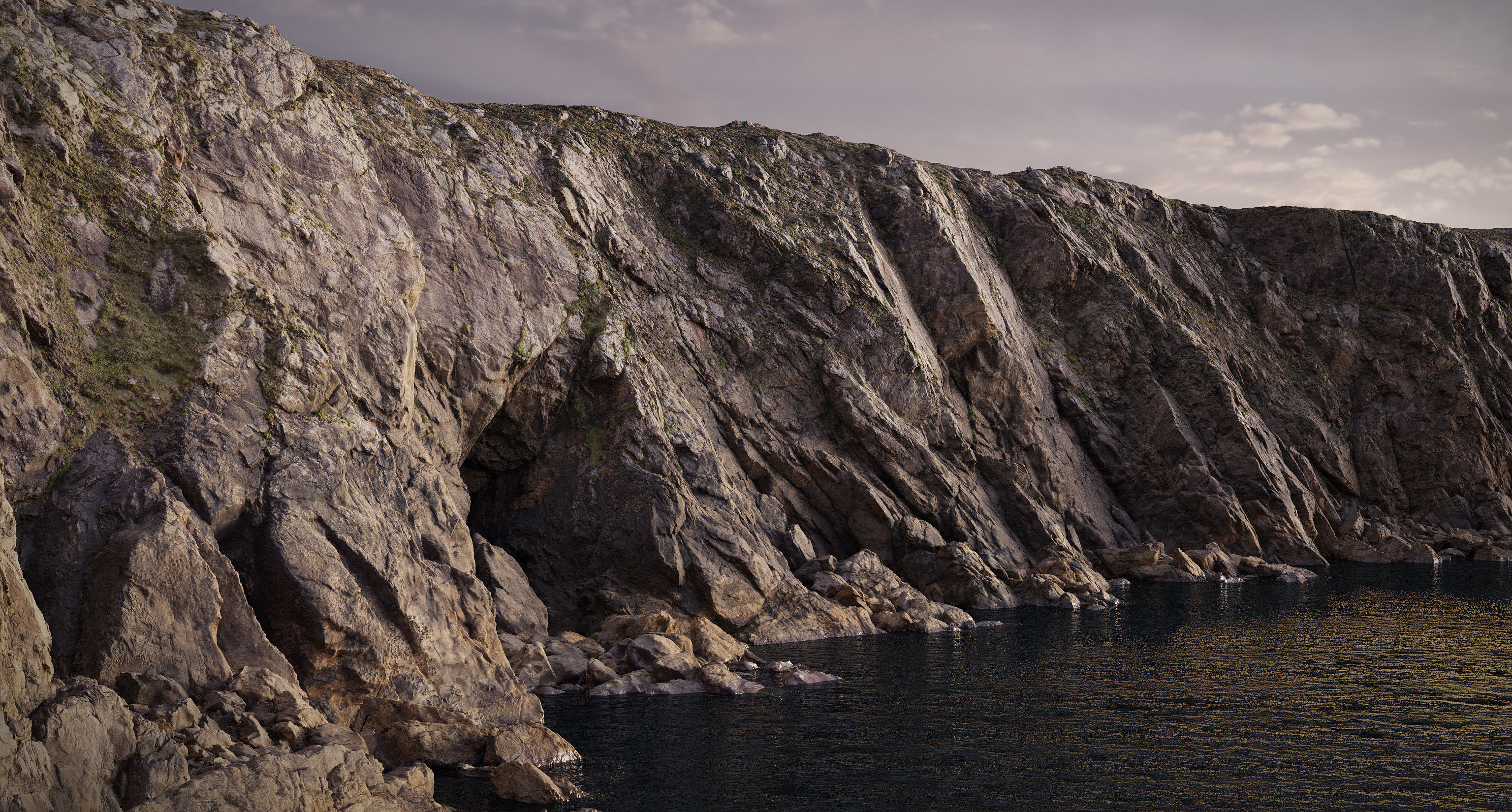 Atlantic Ocean Cliff Coast Line Scan PBR 3D Model Collection_36