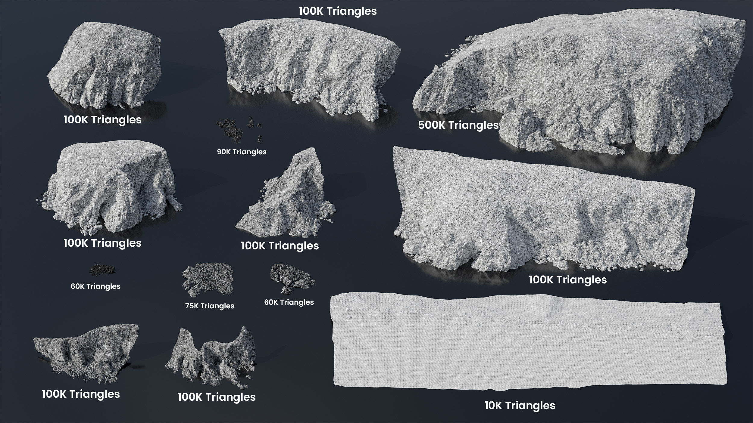 Atlantic Ocean Cliff Coast Line Scan PBR 3D Model Collection_6